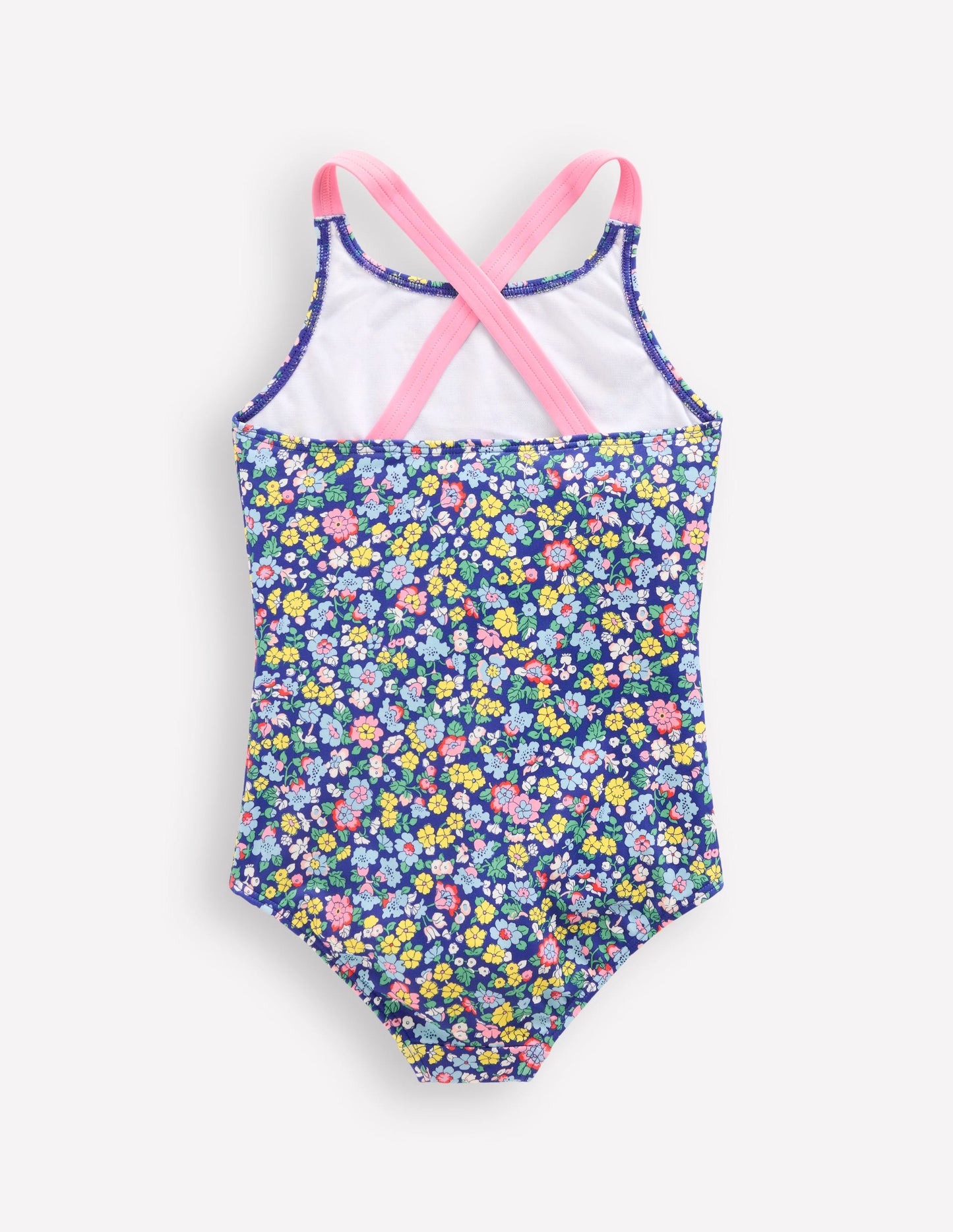 Maillot de bain imprimé croisé dans le dos-Bleu saphir, fleurs nautiques