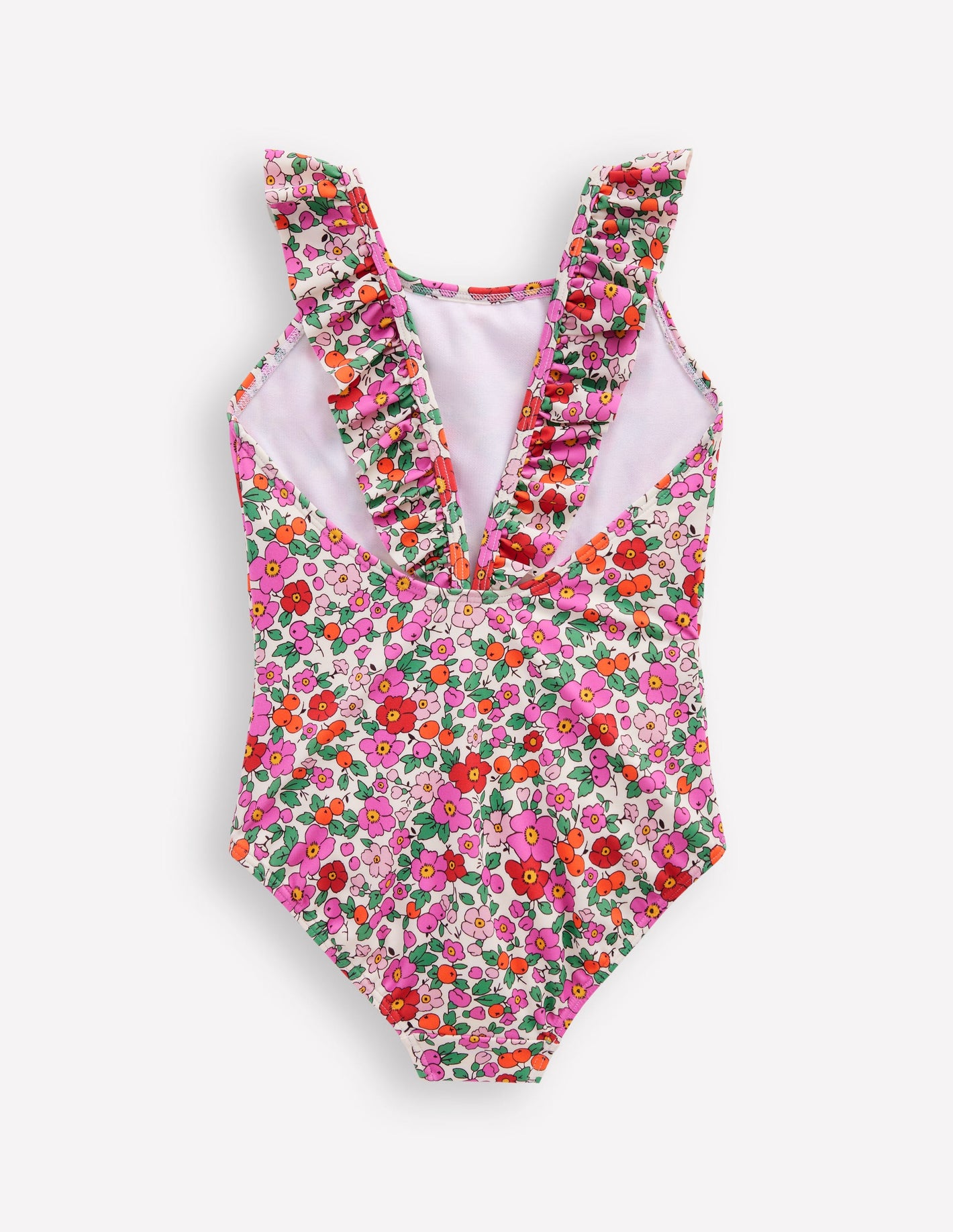 Maillot de bain Hallie à bretelles volantées-Fleur de pommier rose