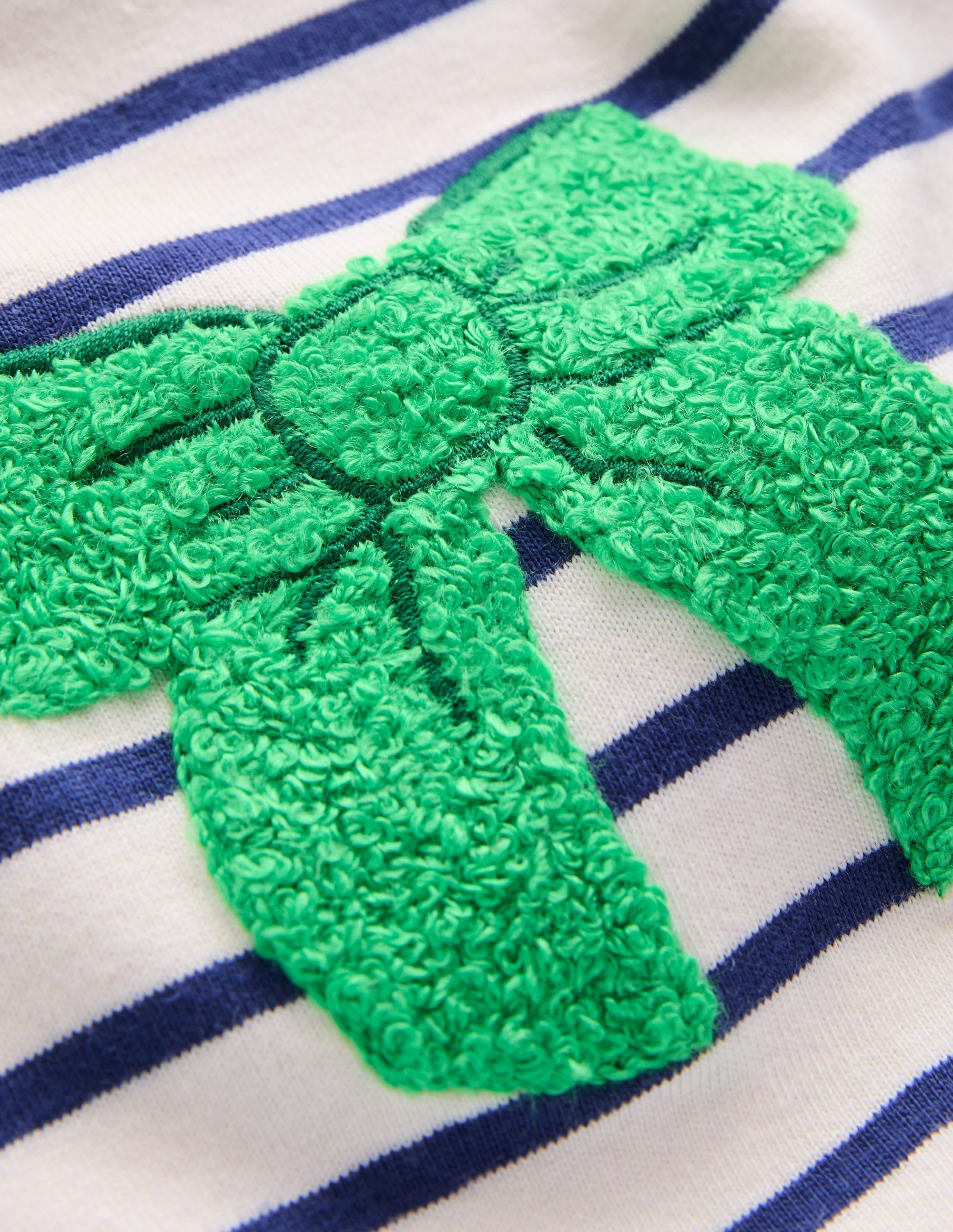 T-shirt manches longues en bouclé-Nœuds bleu tribord/ivoire - Image 3