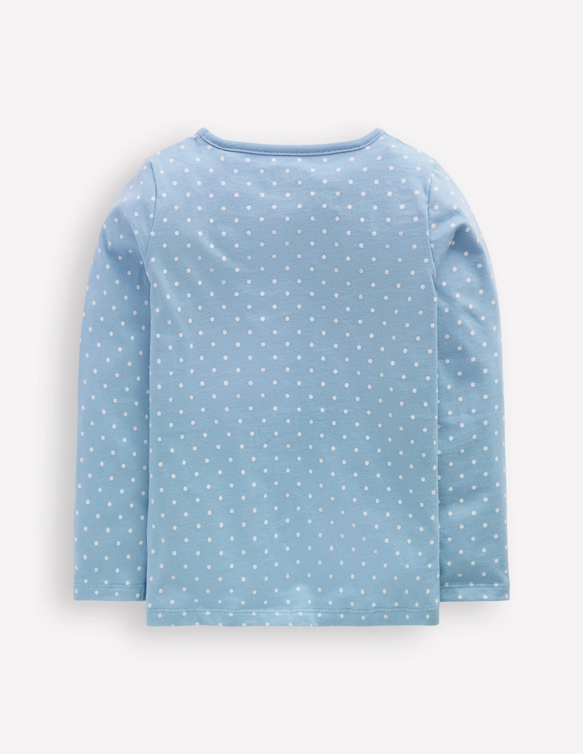 T-shirt manches longues en bouclé-Pois de Pâques bleu glacier - Image 2