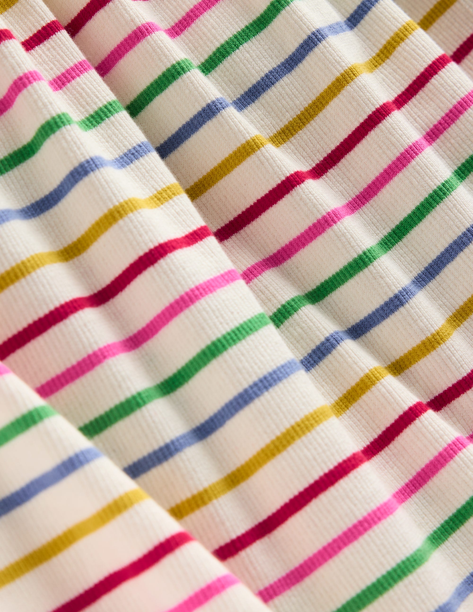 Ruffle Rib Jersey Dress-Multi Rainbow Stripe - Image 3