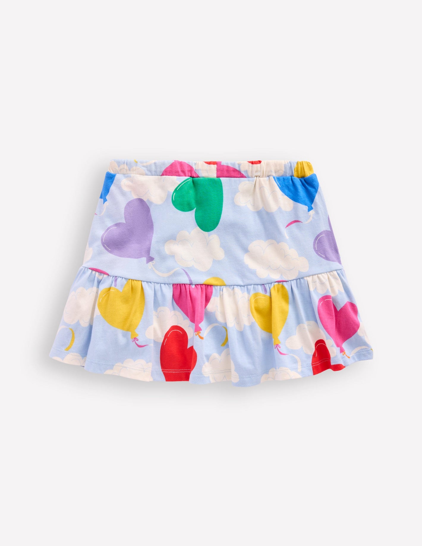 Tiered Jersey Skort-Misty Blue Balloon Sky