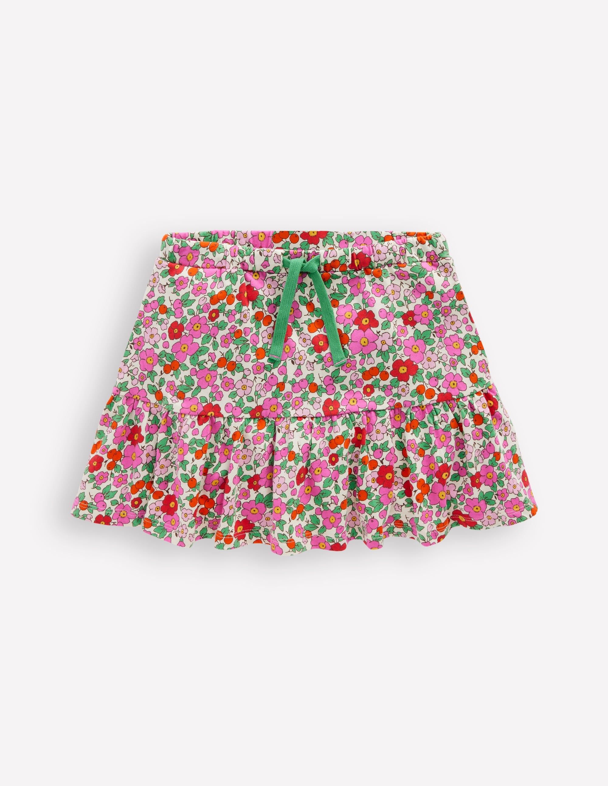 Gestufter Jersey-Skort-Rosa Apfelblüte Blumenmuster - Image 1