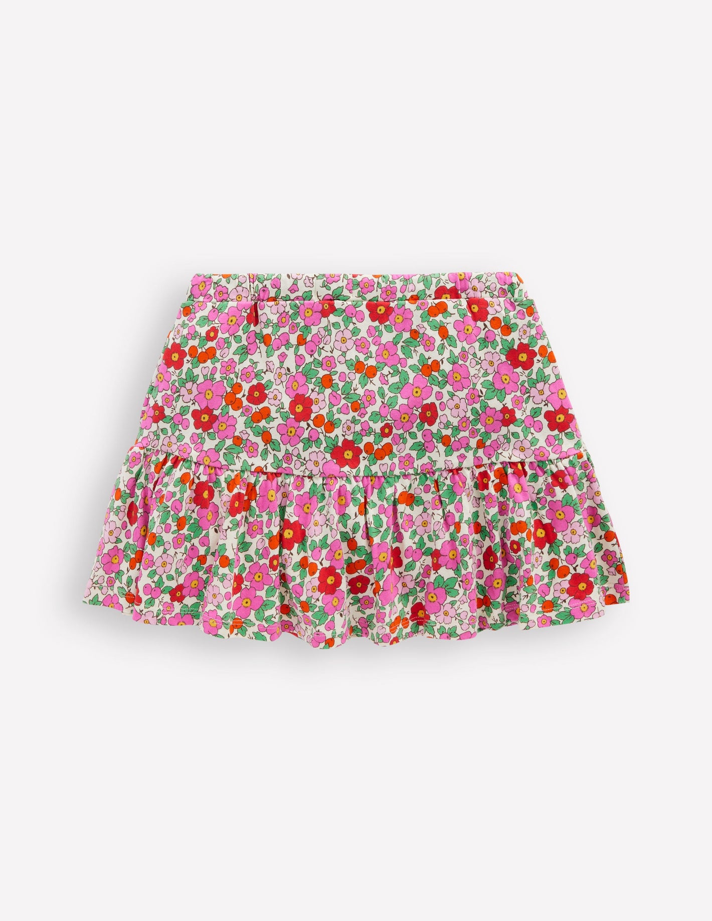 Gestufter Jersey-Skort-Rosa Apfelblüte Blumenmuster