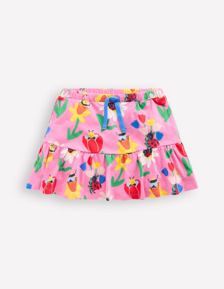 Gestufter Jersey-Skort-Fliederzucker Frühlingsgarten