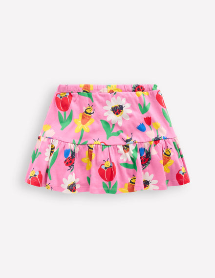 Gestufter Jersey-Skort-Fliederzucker Frühlingsgarten