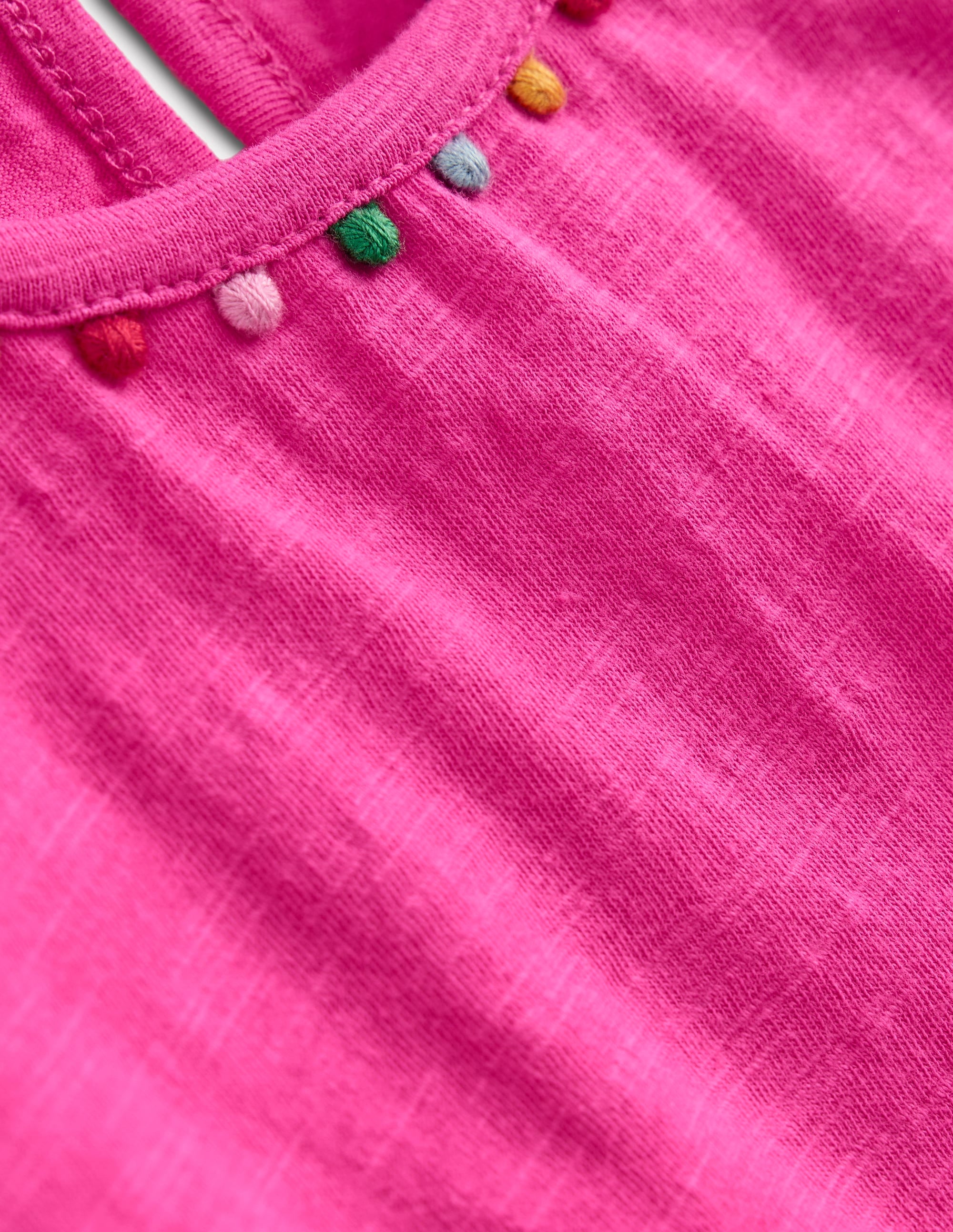 T-shirt Ali à manches bouffantes et pompons-Rose flamant - Image 3