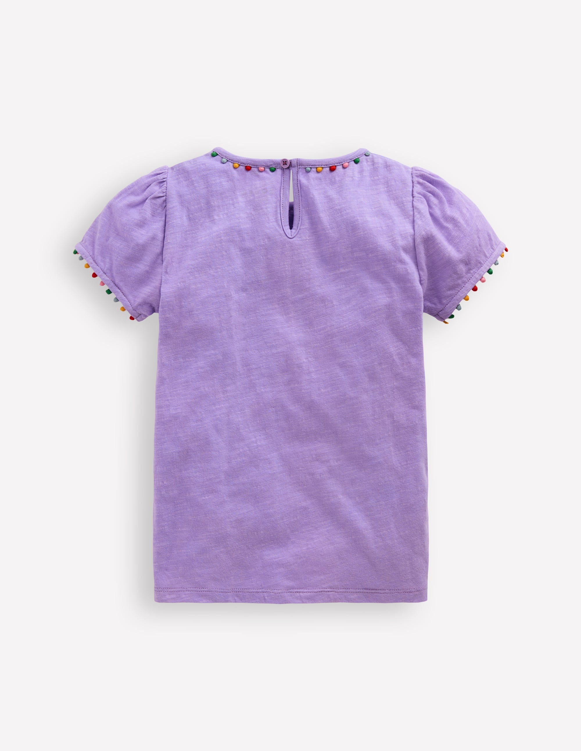 T-shirt Ali à manches bouffantes et pompons-Violet Lavande - Image 2