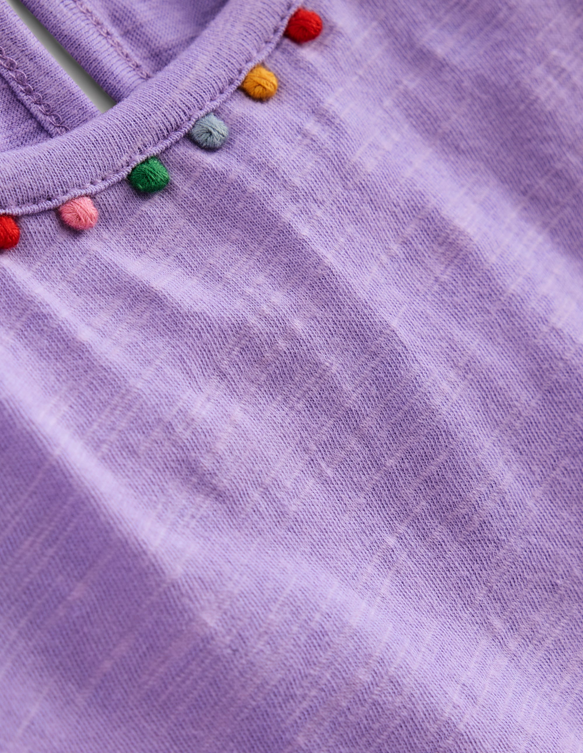 T-shirt Ali à manches bouffantes et pompons-Violet Lavande - Image 3
