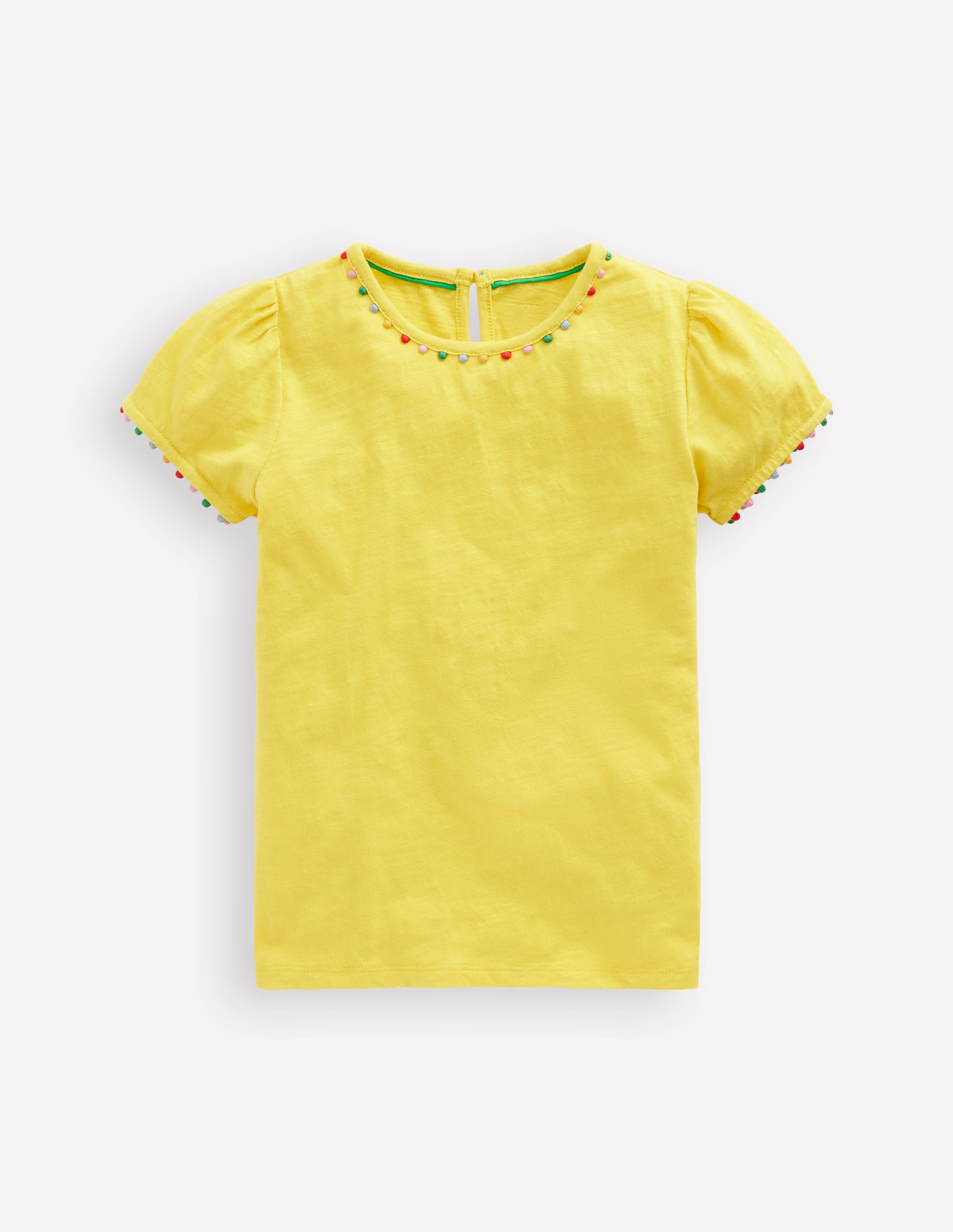 T-shirt Ali à manches bouffantes et pompons-Ananas - Image 1