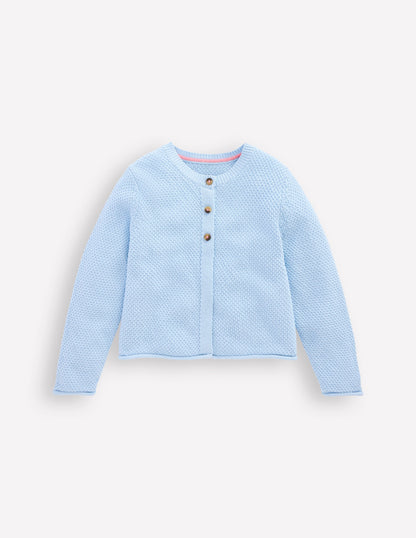 Everyday Cotton Cardigan-Glacier Blue