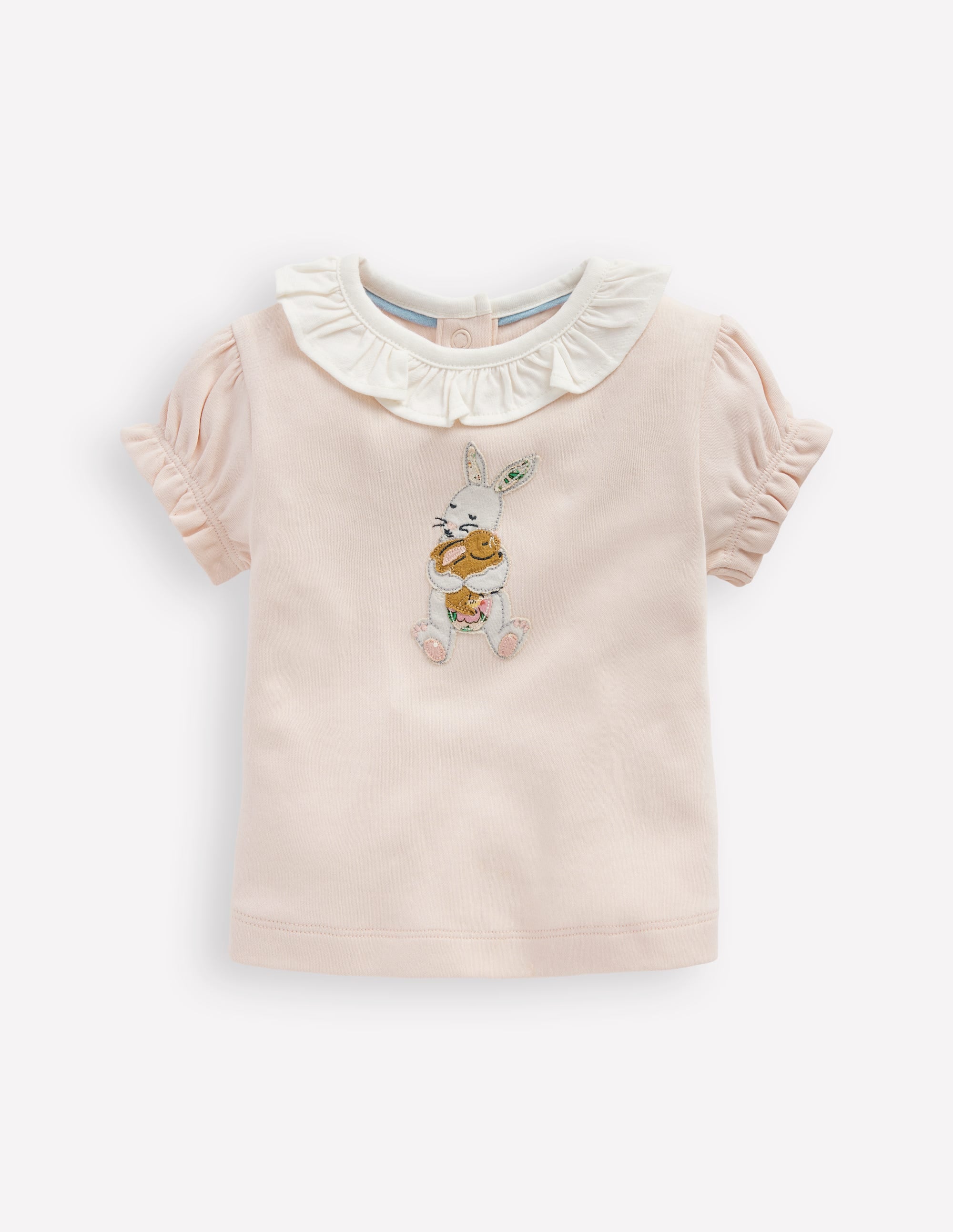 T-shirt à col volanté-Rose craie - Image 1