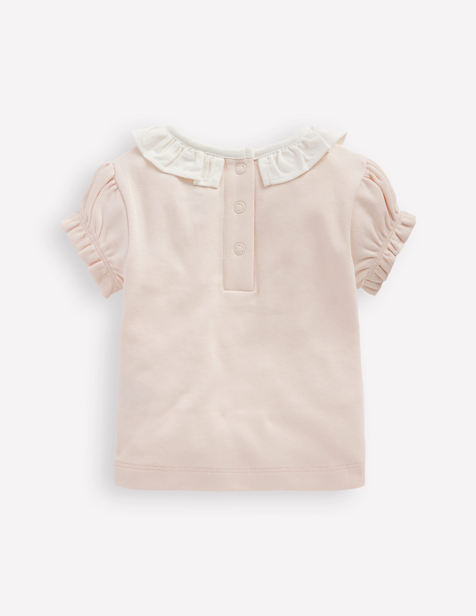 T-shirt à col volanté-Rose craie - Image 2