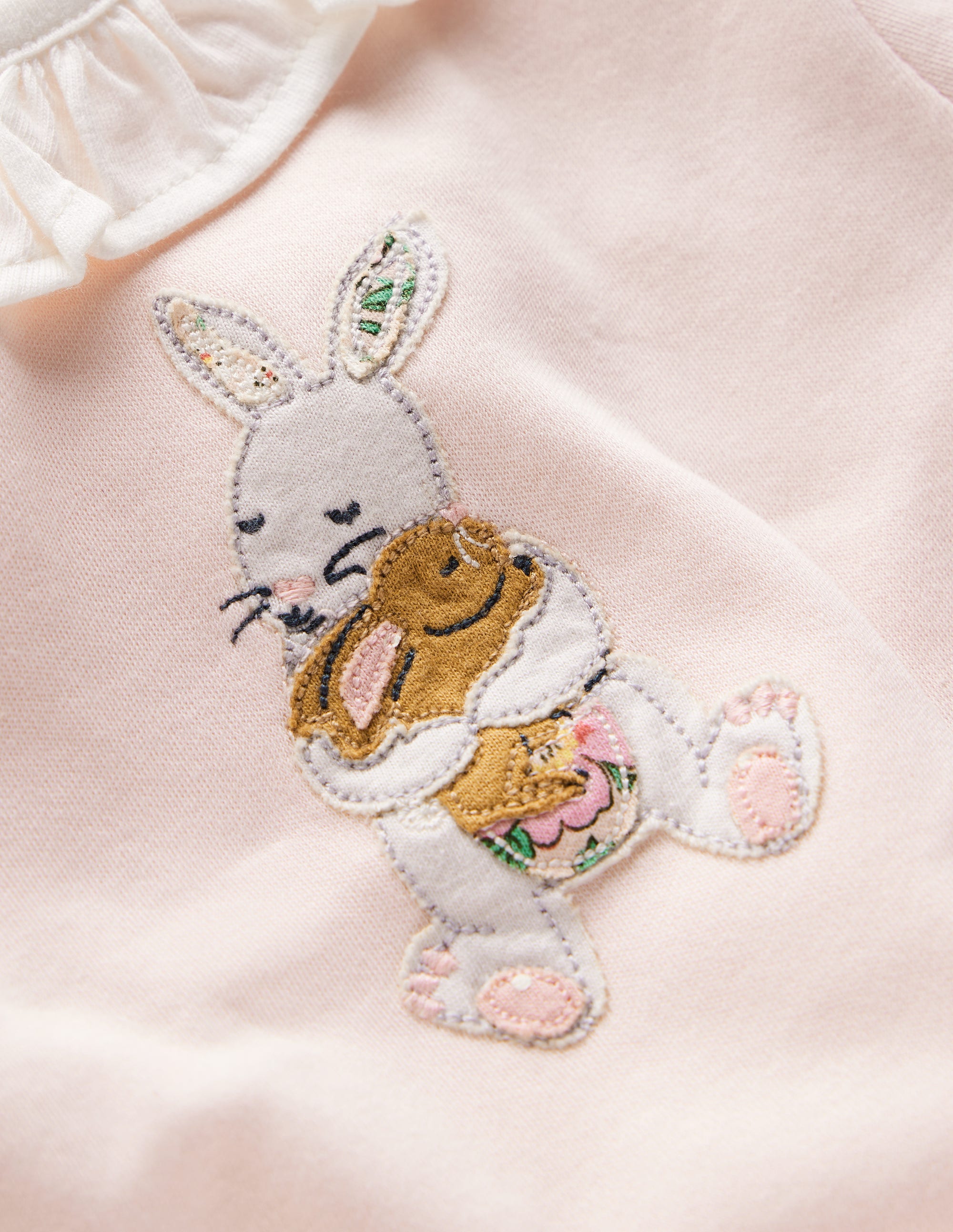 T-shirt à col volanté-Rose craie - Image 3
