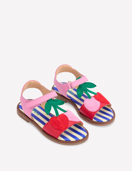 Fun Leather Sandals-Cherries