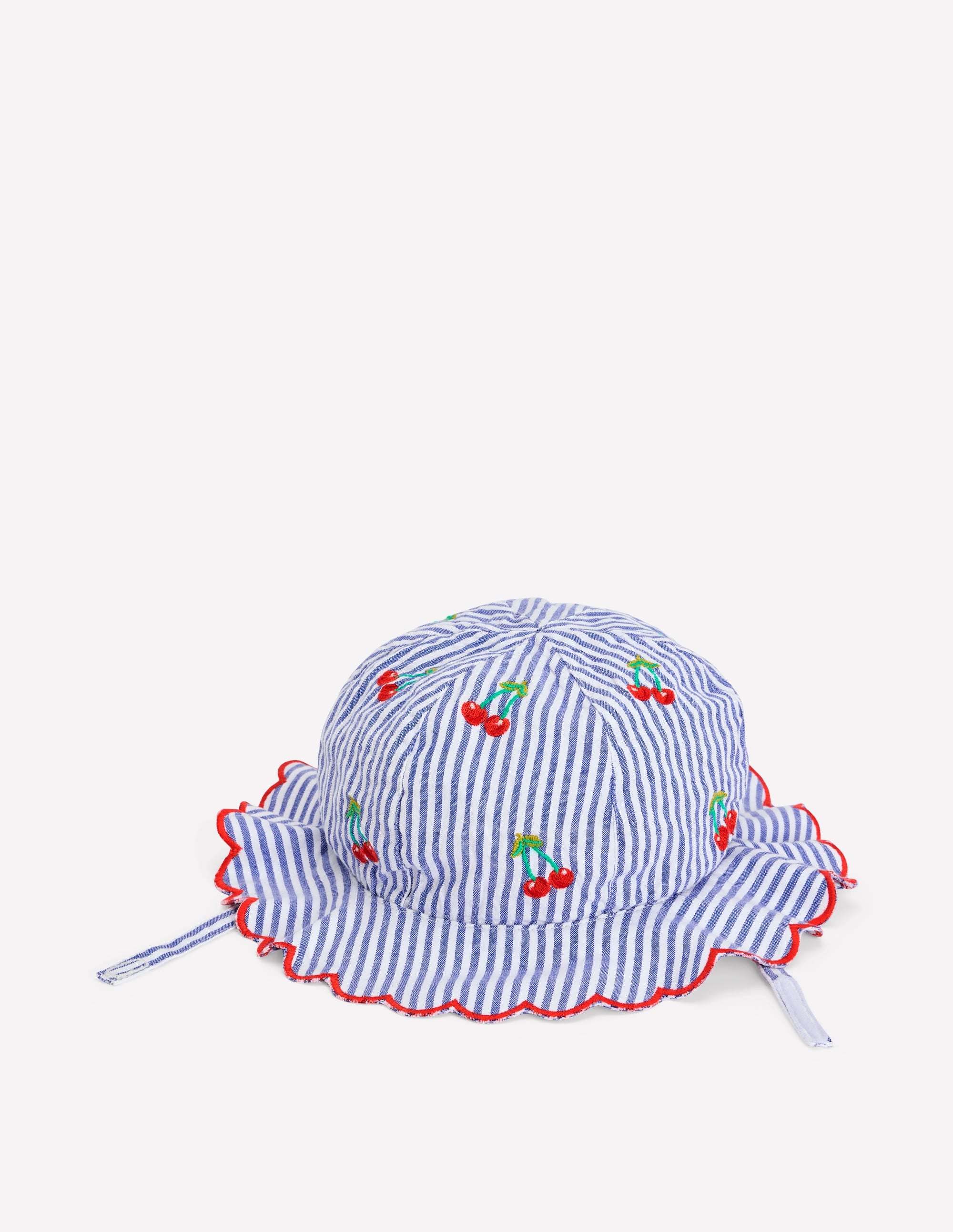 Chapeau de plage bébé-Cerises coutil bleu - Image 1