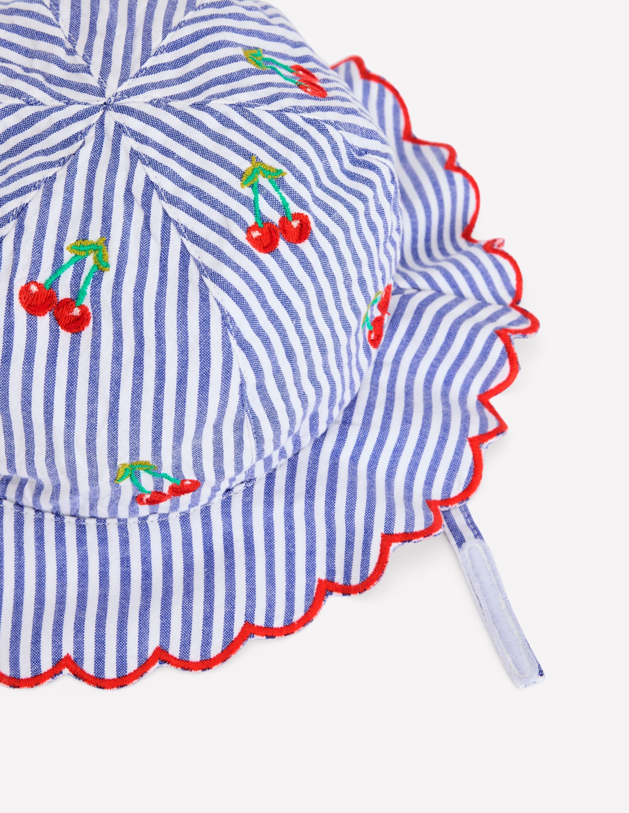 Chapeau de plage bébé-Cerises coutil bleu - Image 2