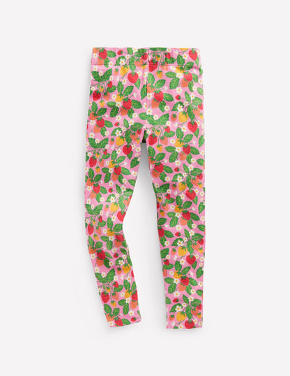 Fun Leggings-Cosmos Pink Strawberry Patch