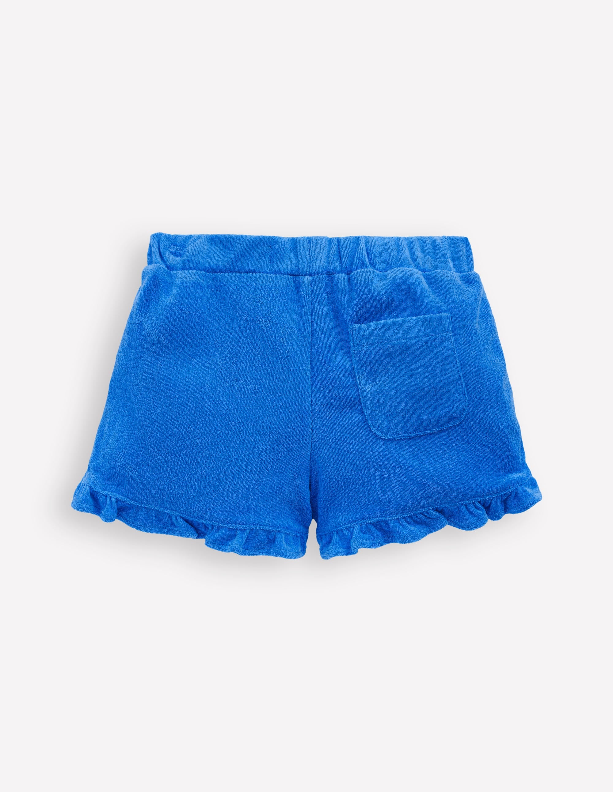 Frottee-Shorts mit Rüschensaum-Blau - Image 2