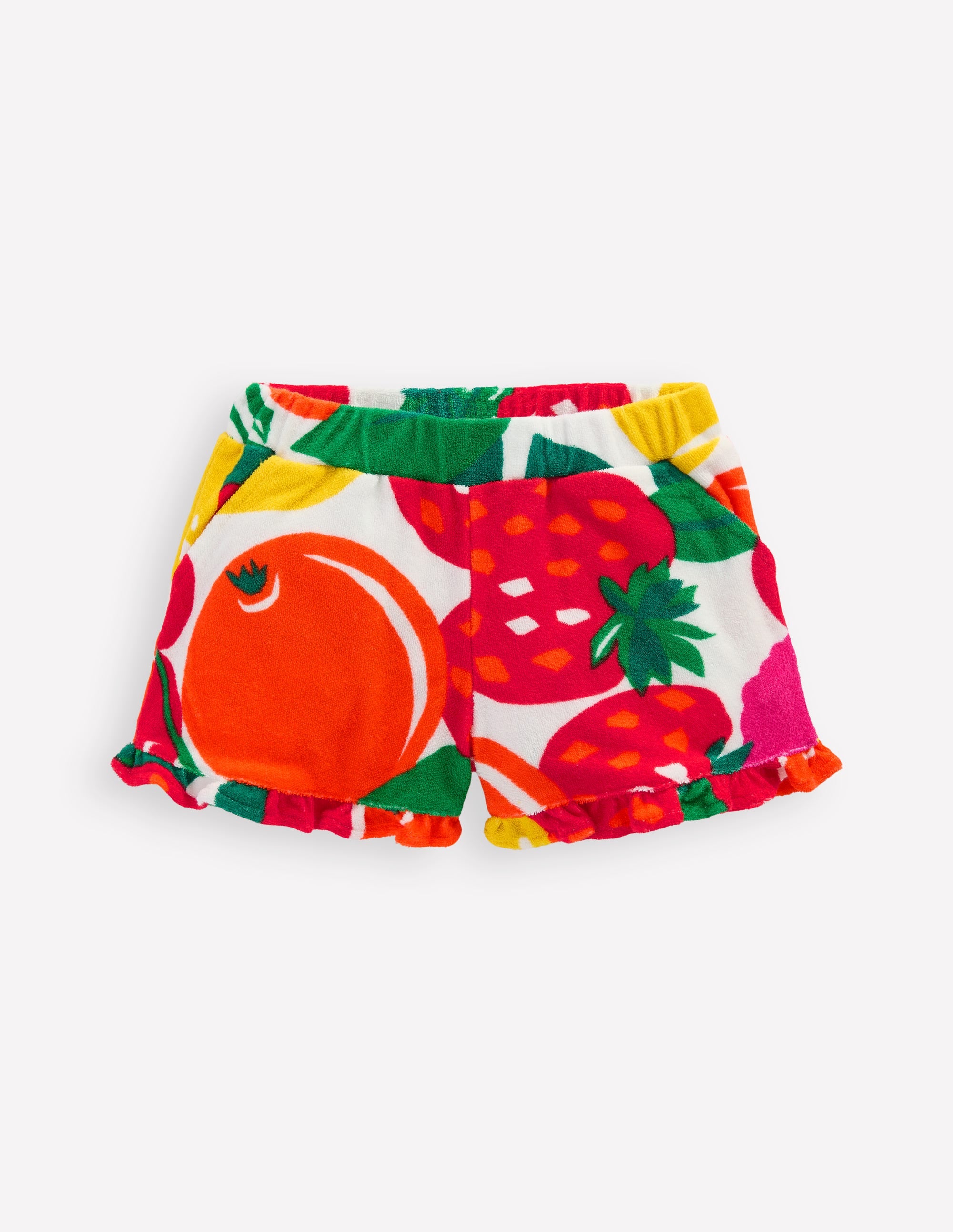 Frottee-Shorts mit Rüschensaum-Bunt Riesenfrüchte - Image 1