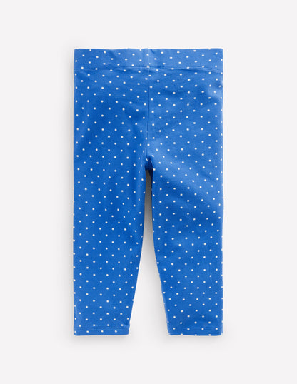 Legging court fun-Petits pois bleu martin-pêcheur