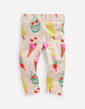 Legging court fun-Rayé glace rose craie