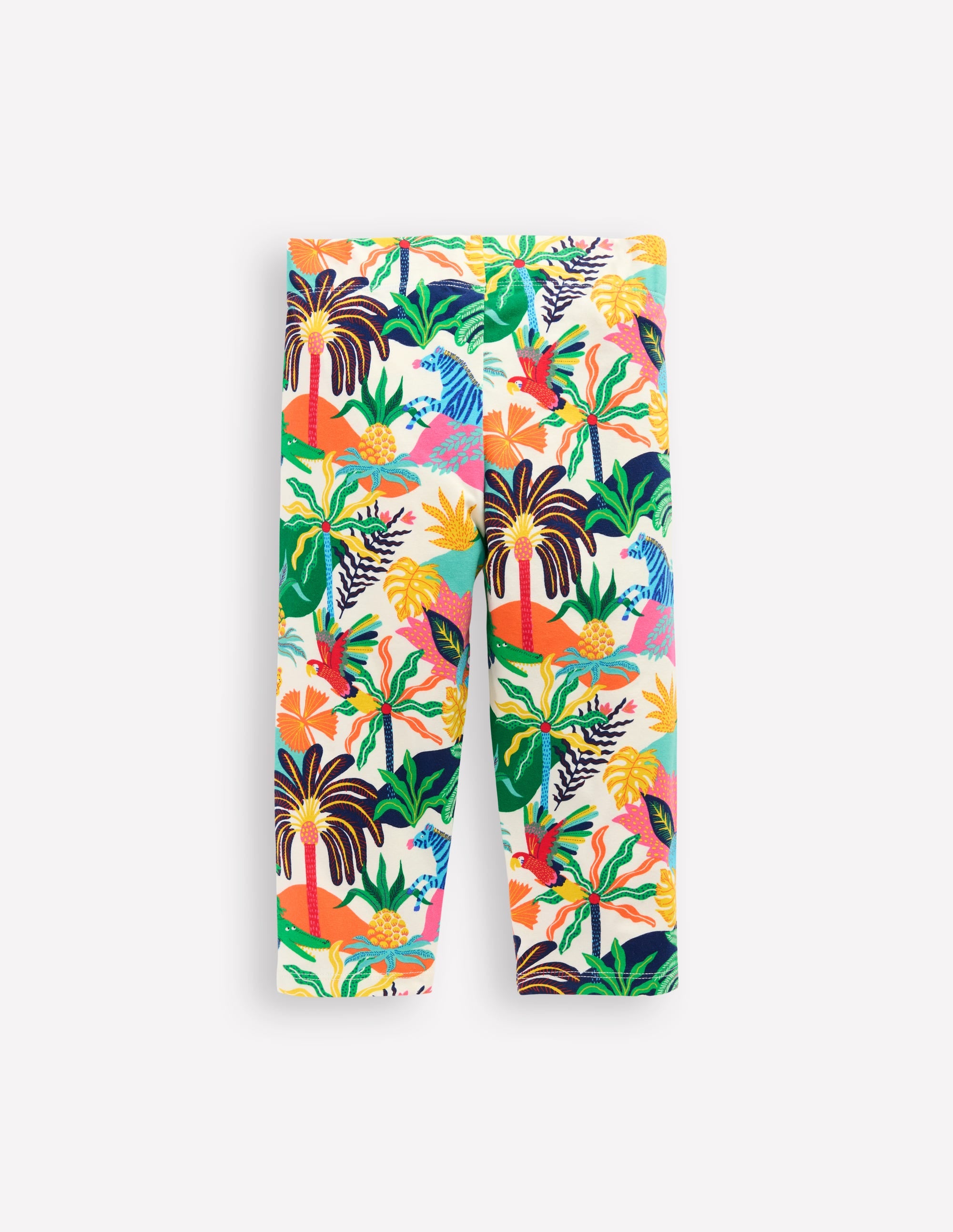 Lustige, verkürzte Leggings-Weiches Naturweiß Bunt Dschungel - Image 2