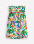 Robe de vacances Celia tissée-Jungle multi ivoire doux