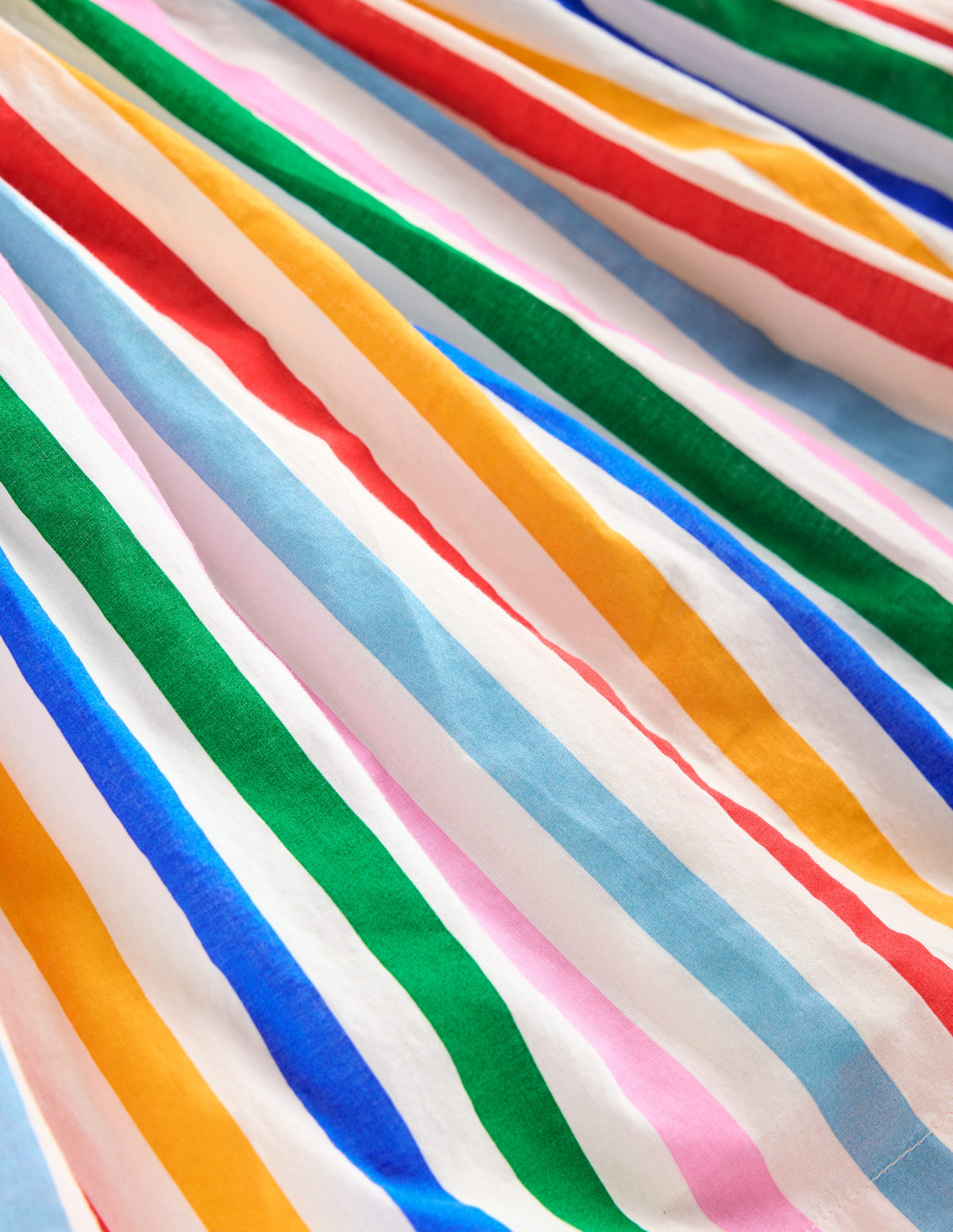 Luna Gewebtes Kleid mit Rüschenträgern-Blitzblau/Bunt, Gestreift - Image 3