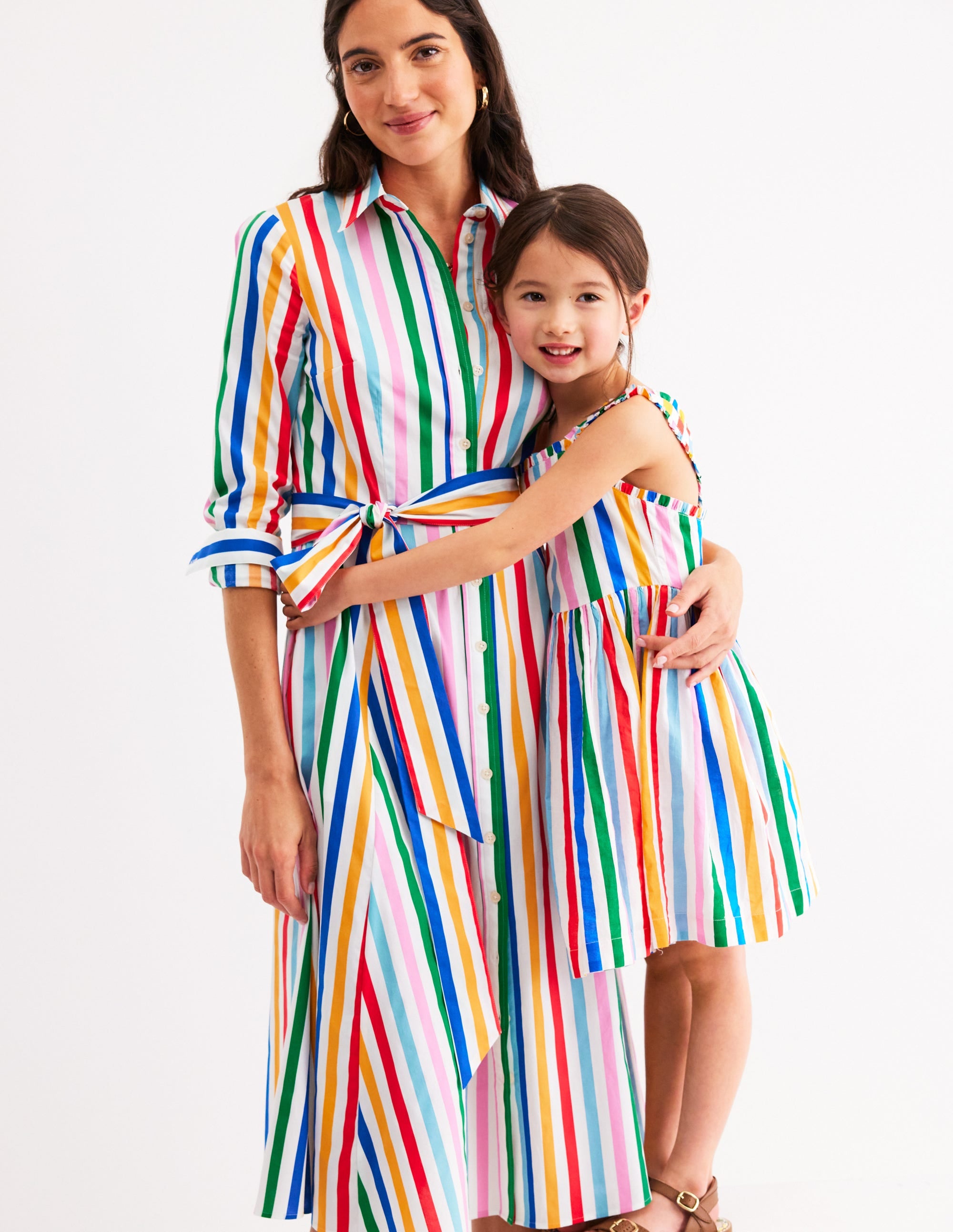 Luna Gewebtes Kleid mit Rüschenträgern-Blitzblau/Bunt, Gestreift - Image 5