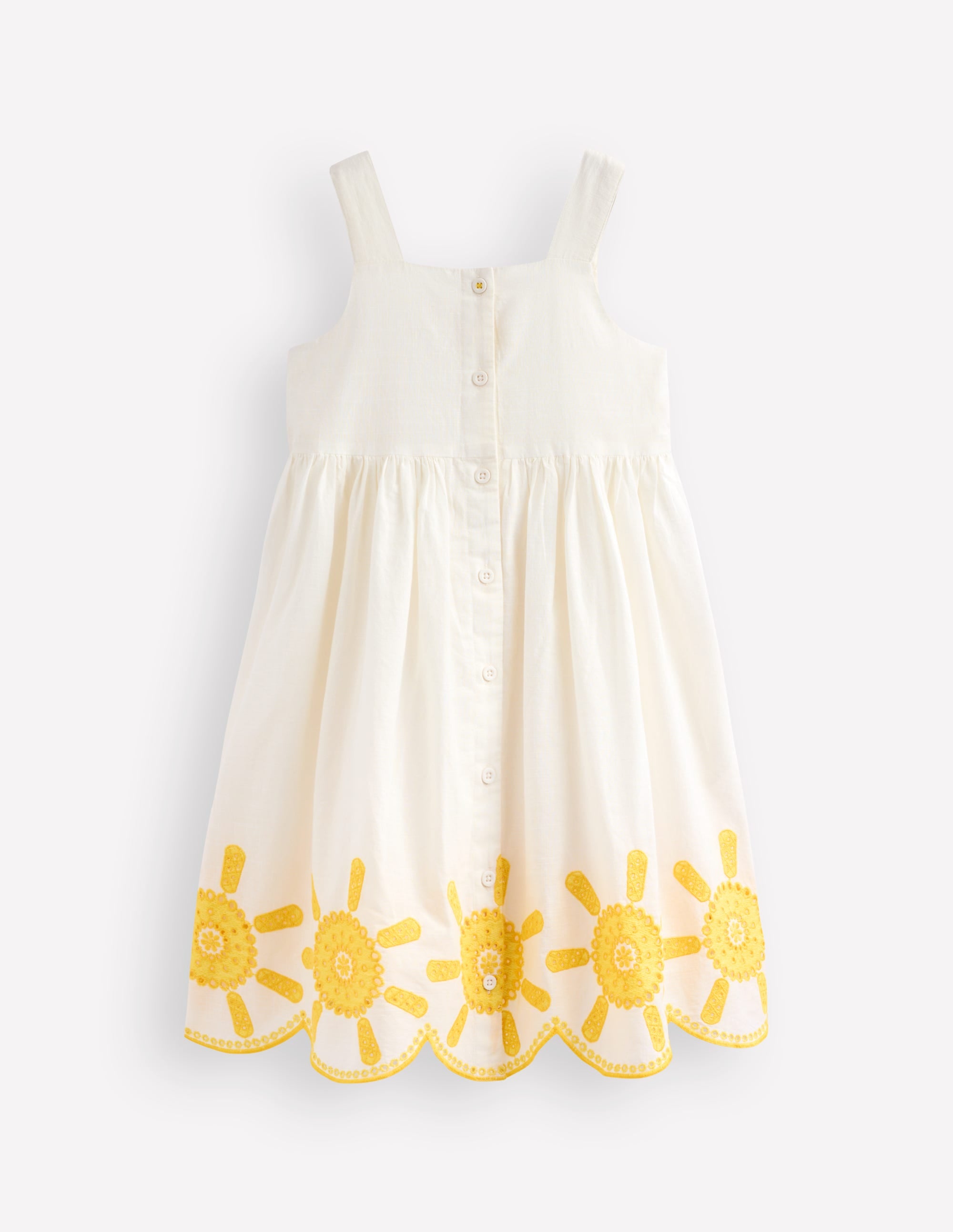 Remy Kleid mit durchgehender Knopfleiste-Naturweiß, Sonnenschein - Image 2