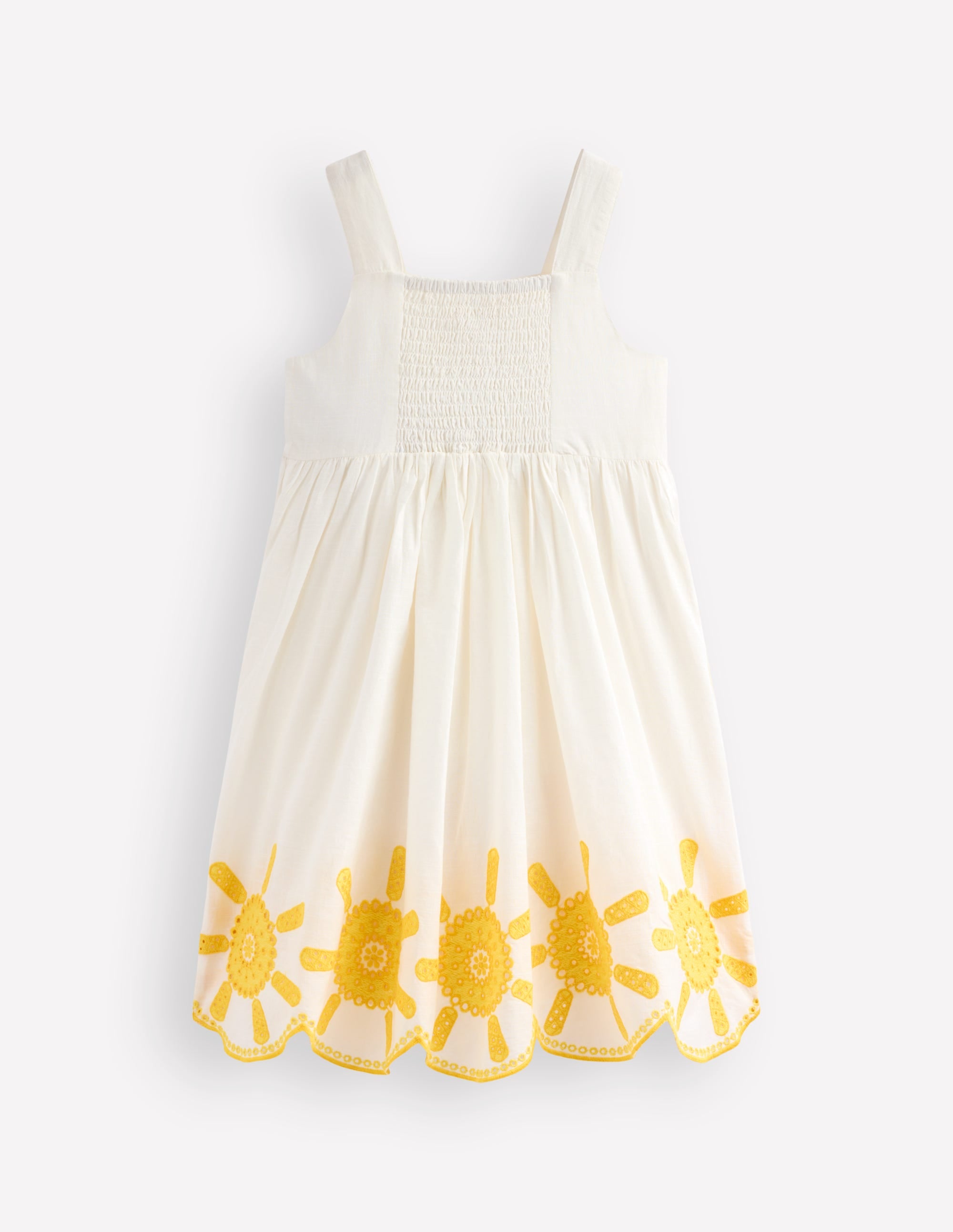 Remy Kleid mit durchgehender Knopfleiste-Naturweiß, Sonnenschein - Image 3