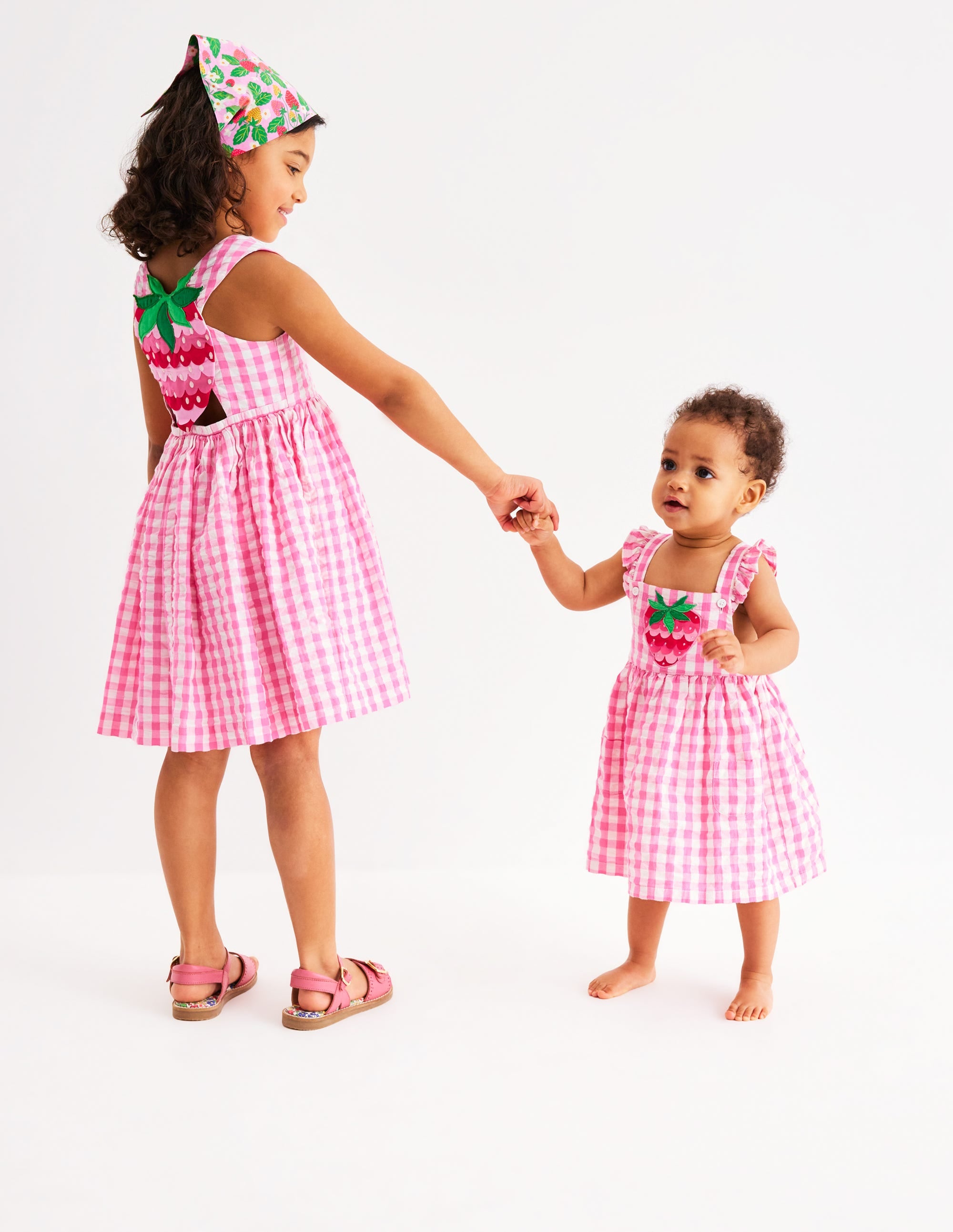 Robe Zadie avec appliqué au dos-Fraise vichy rose - Image 6