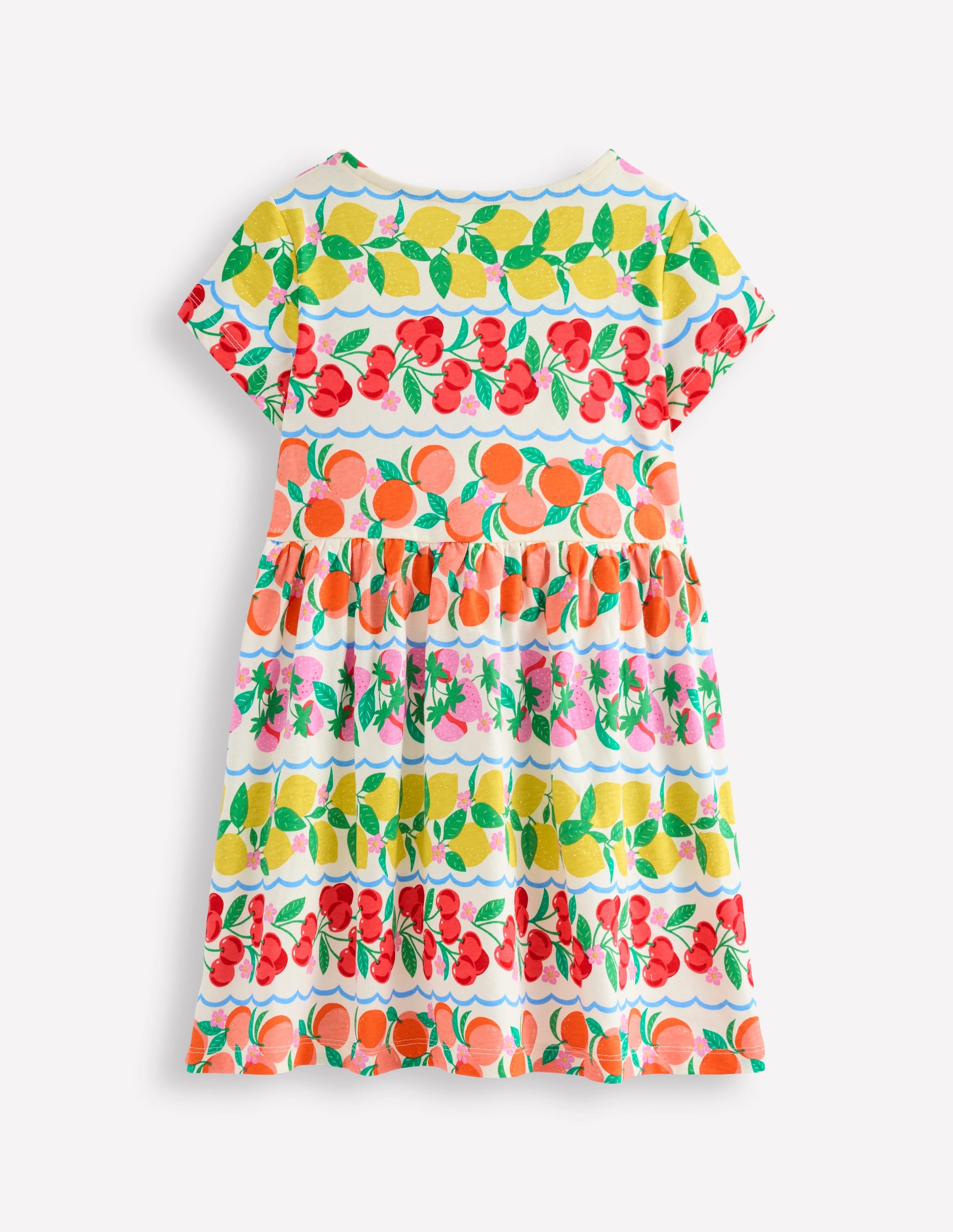 Lustiges Jerseykleid mit Herztasche-Regenbogenfrucht Streifen - Image 2