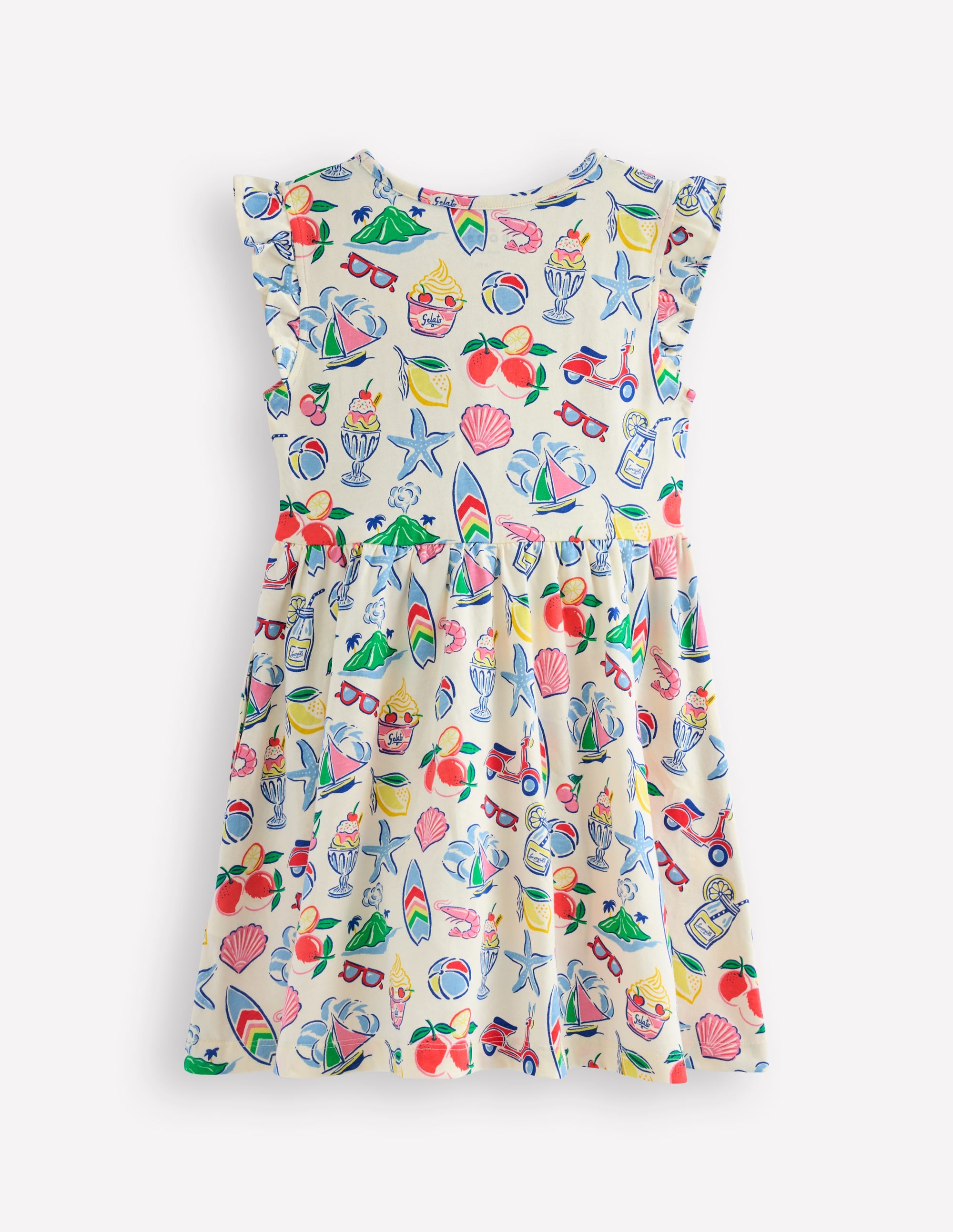 Posie Kleid mit Rüschenärmeln-Elfenbein, Urlaubsmotiv - Image 2