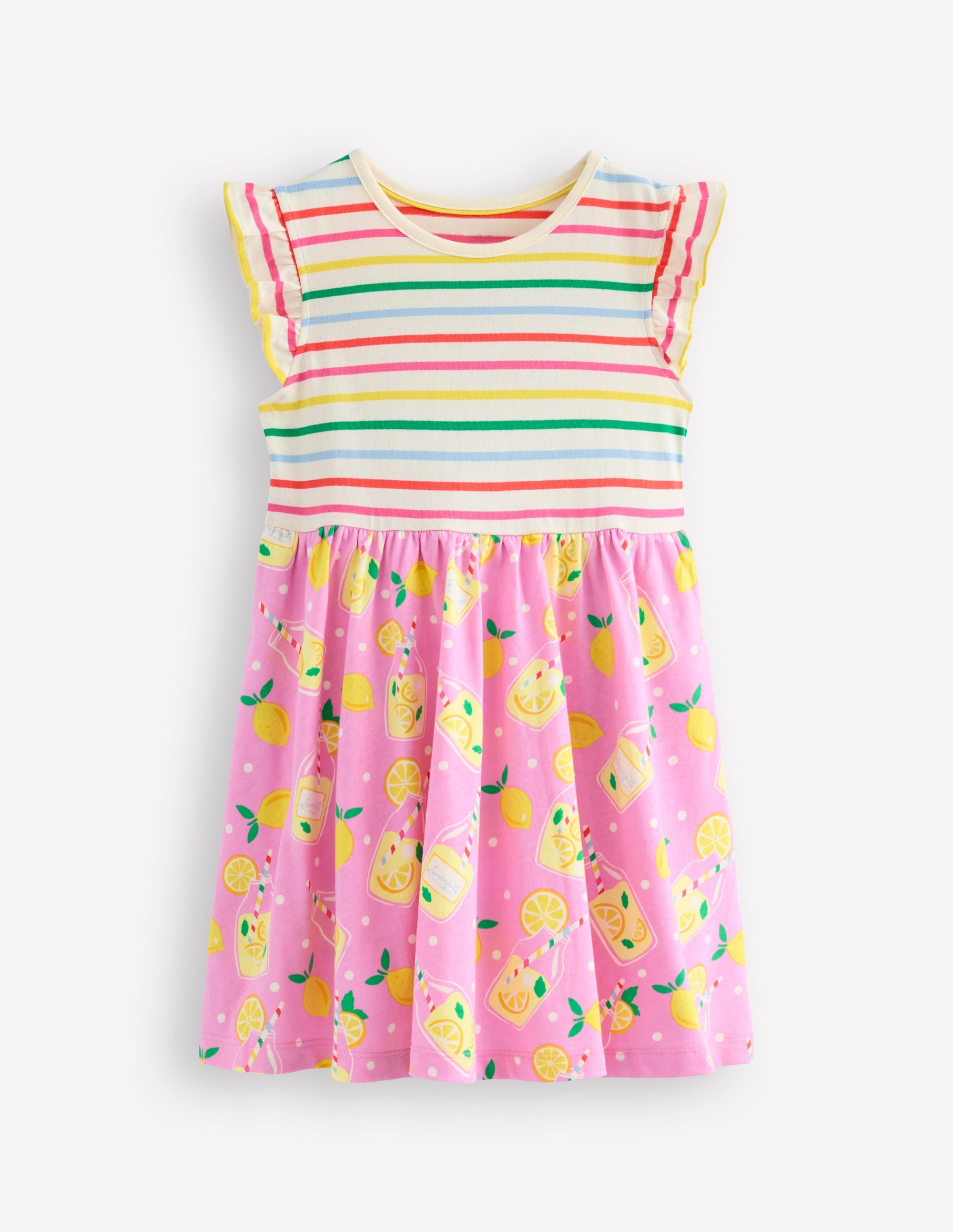 Robe Posie à manches volantées-Limonade rose craie - Image 2