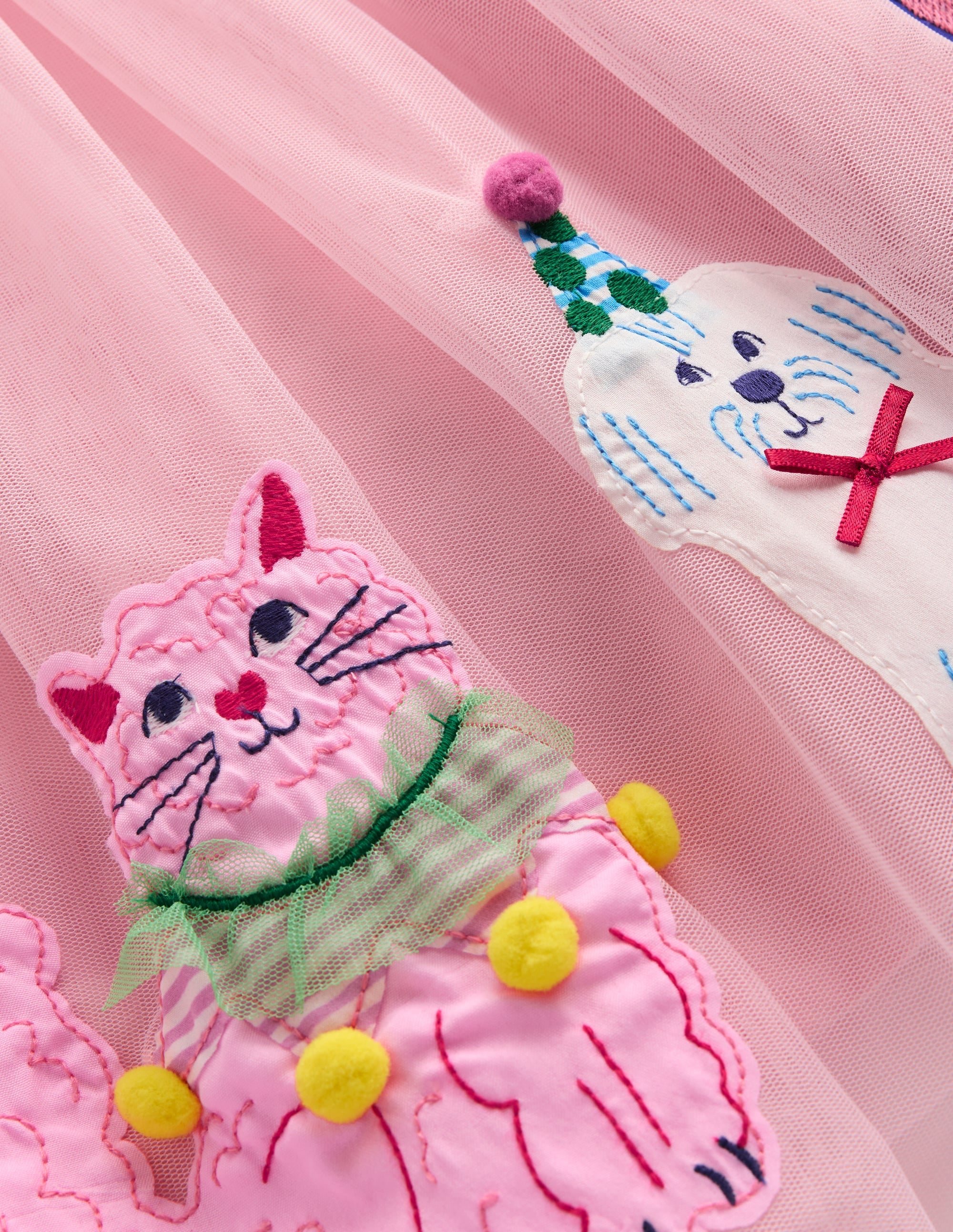Robe Ami en tulle à appliqué-Animaux de cirque rose craie - Image 3