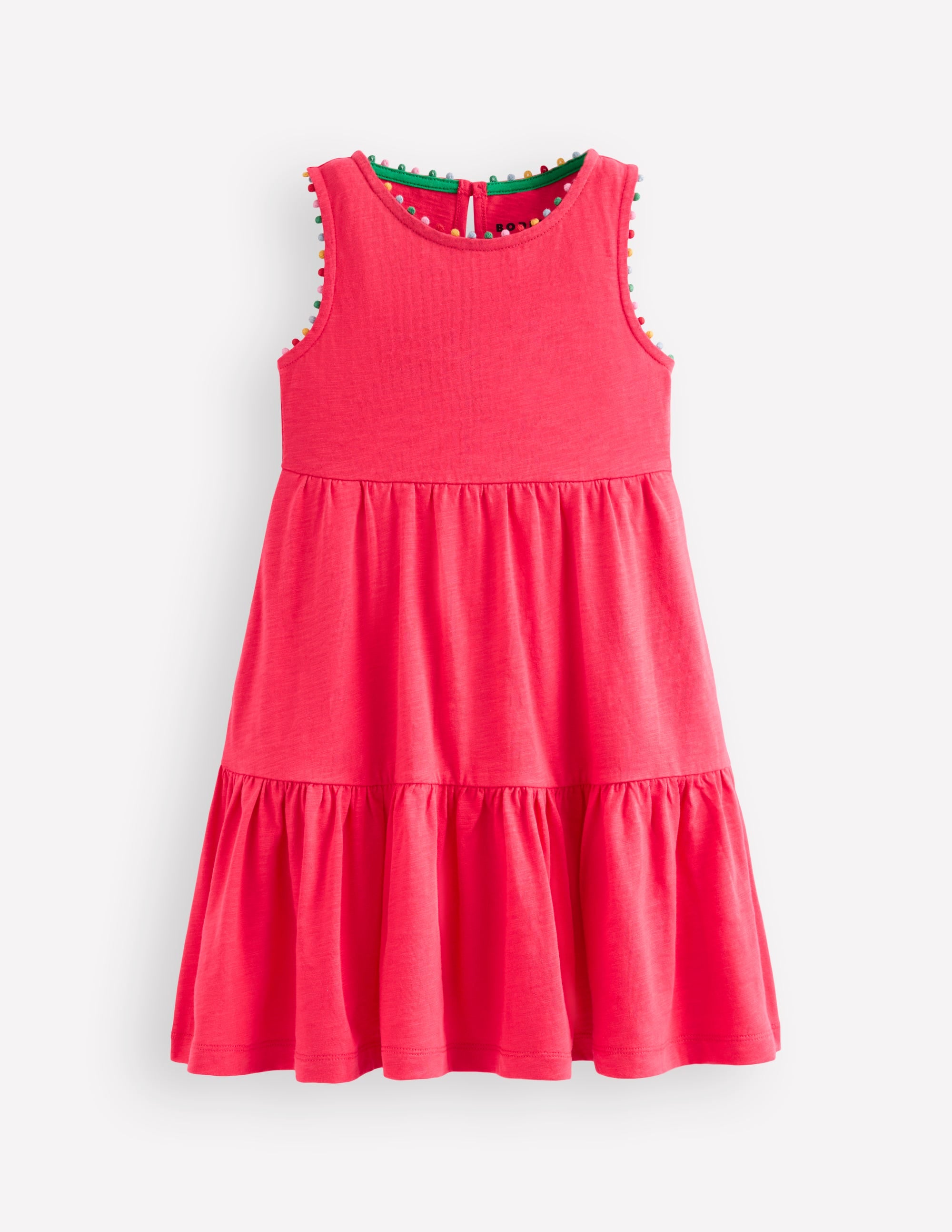 Robe en jersey Ali à pompons-Rose fandango - Image 2