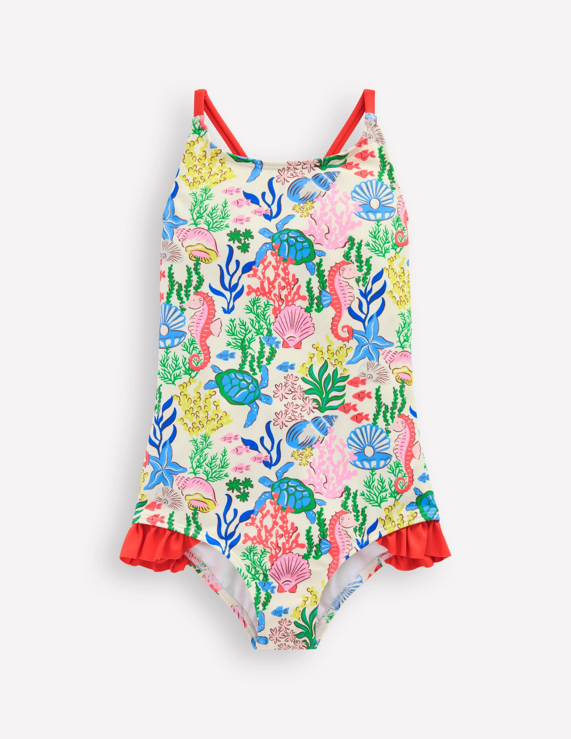 Joli maillot de bain croisé dans le dos-Motif Coral Cove multi - Image 1