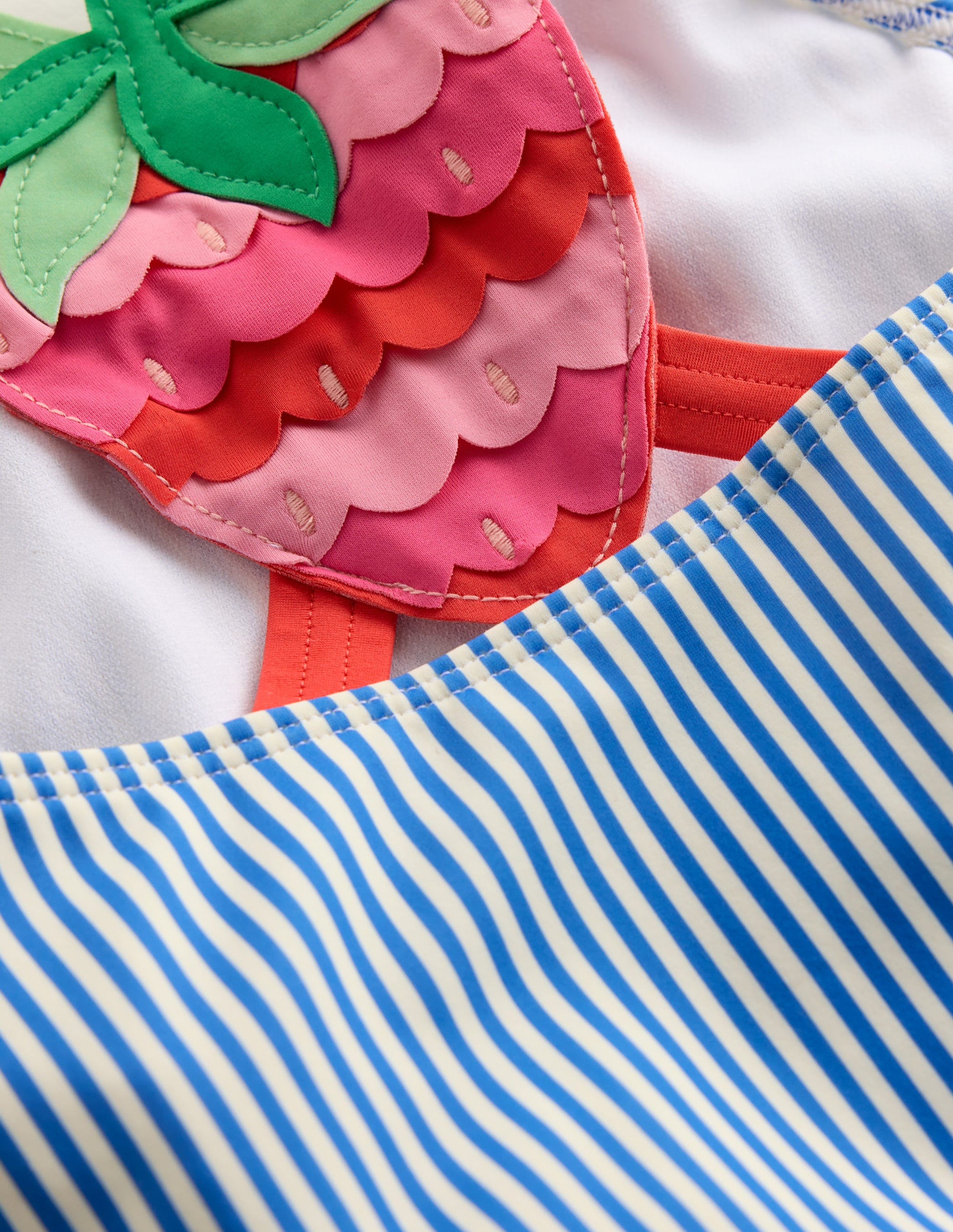 Maillot de bain à appliqué au dos-Bleu/fraise - Image 3