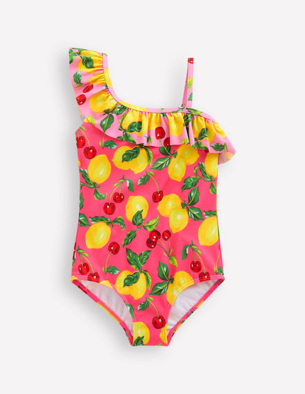 Maillot de bain Lila asymétrique-Citron et cerise pêle-mêle