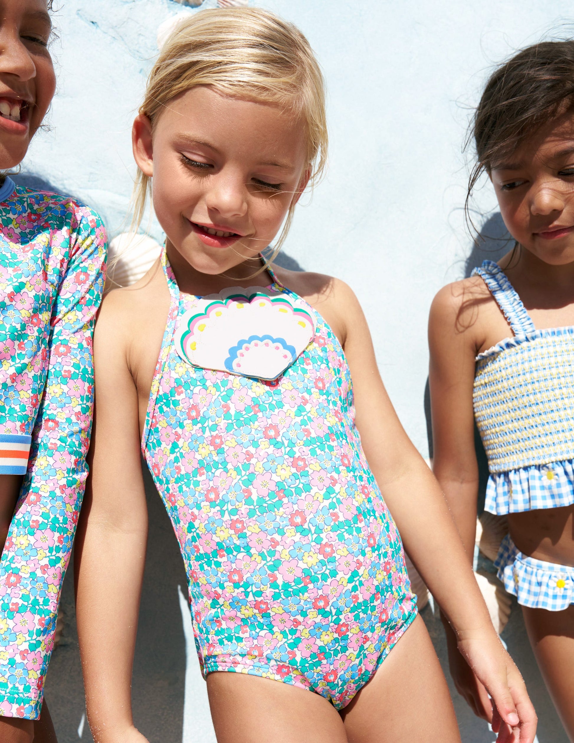 Ellery Fun Logo Swimsuit-Multi Flowerbed Shell Boden EU