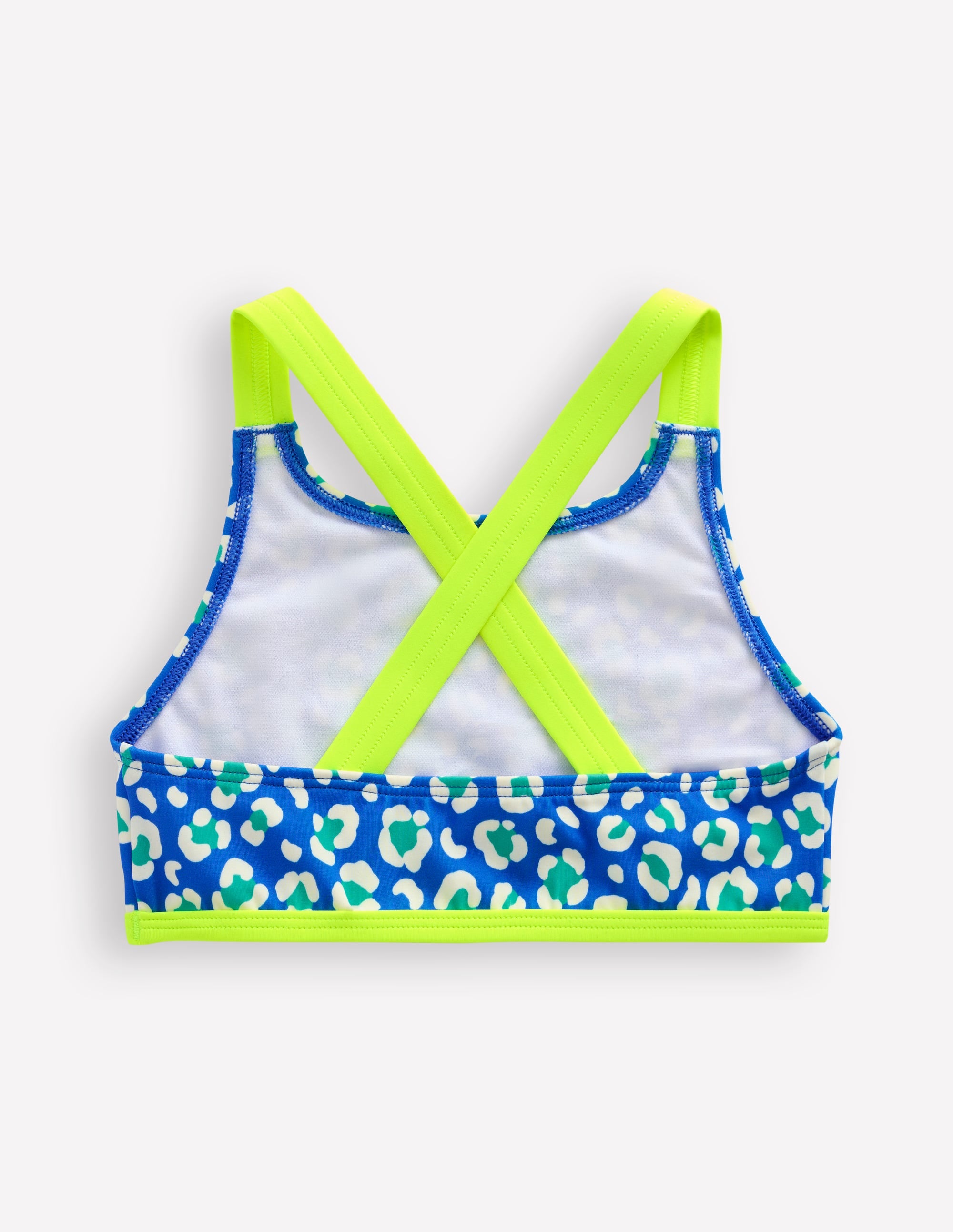 Bikinioberteil mit überkreuzter Rückseite-Aquamarin Leopard - Image 2