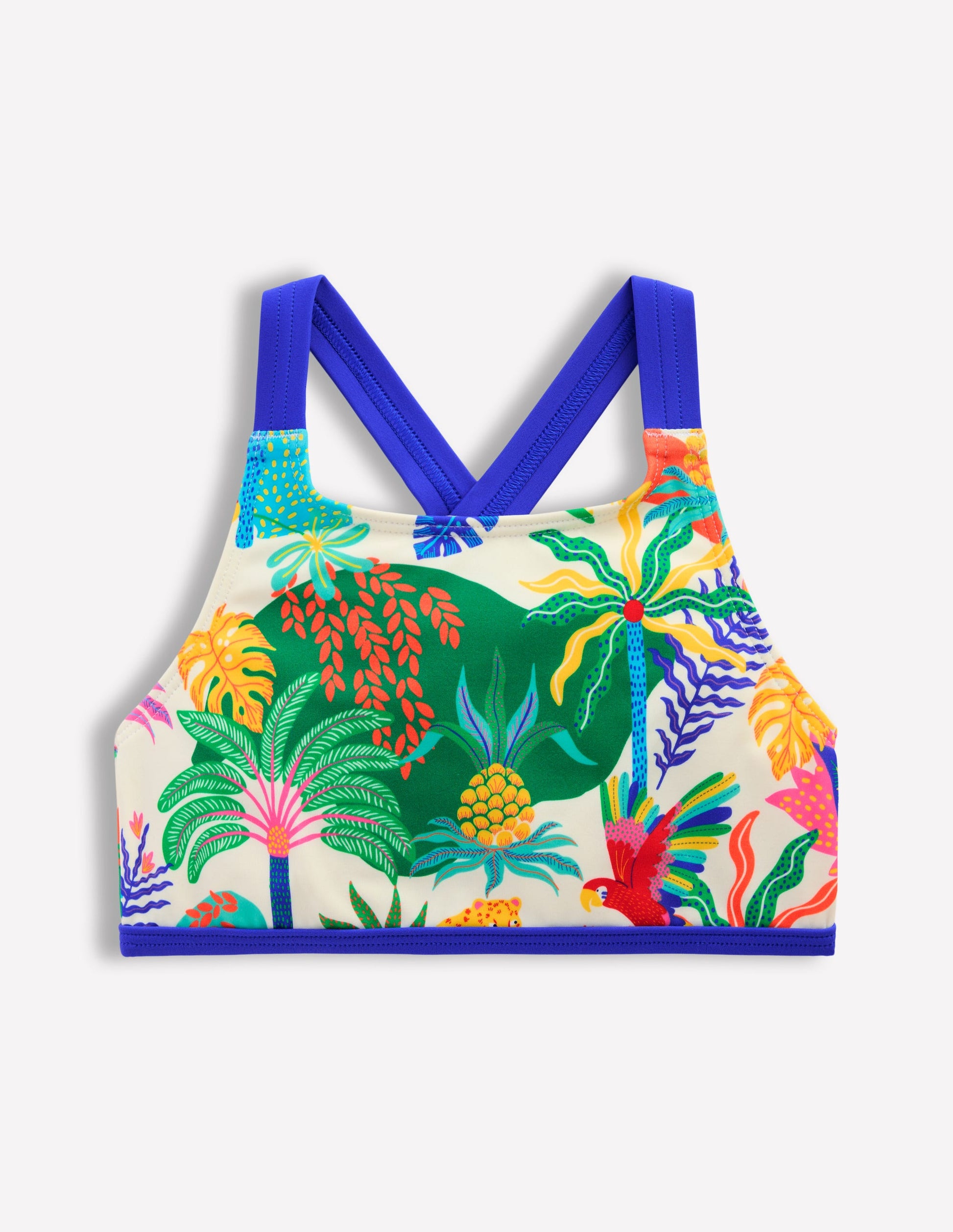 Haut de bikini croisé dans le dos-Jungle multi ivoire doux Boden FR
