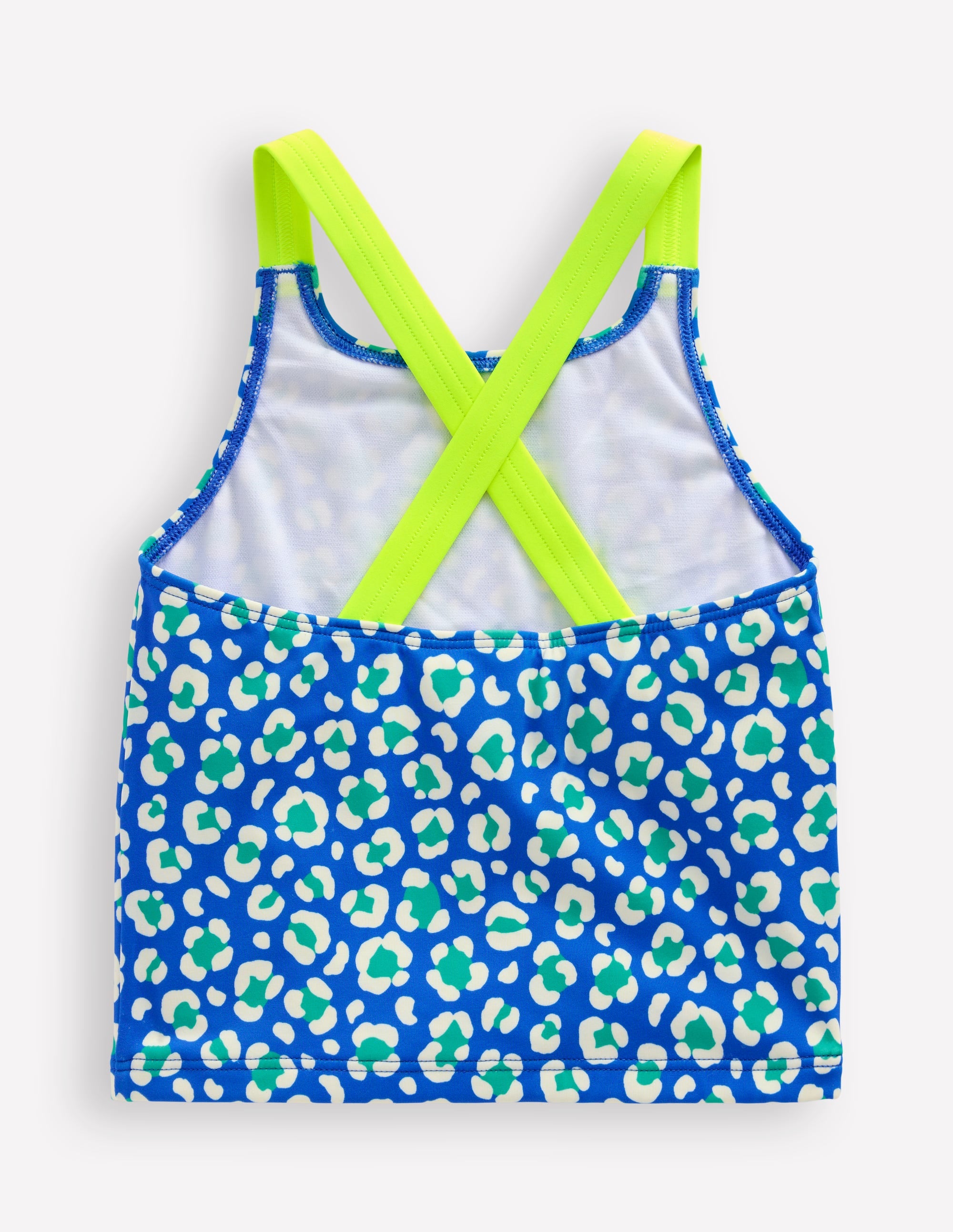 Top de tankini croisé dans le dos-Léopard aigue-marine - Image 2
