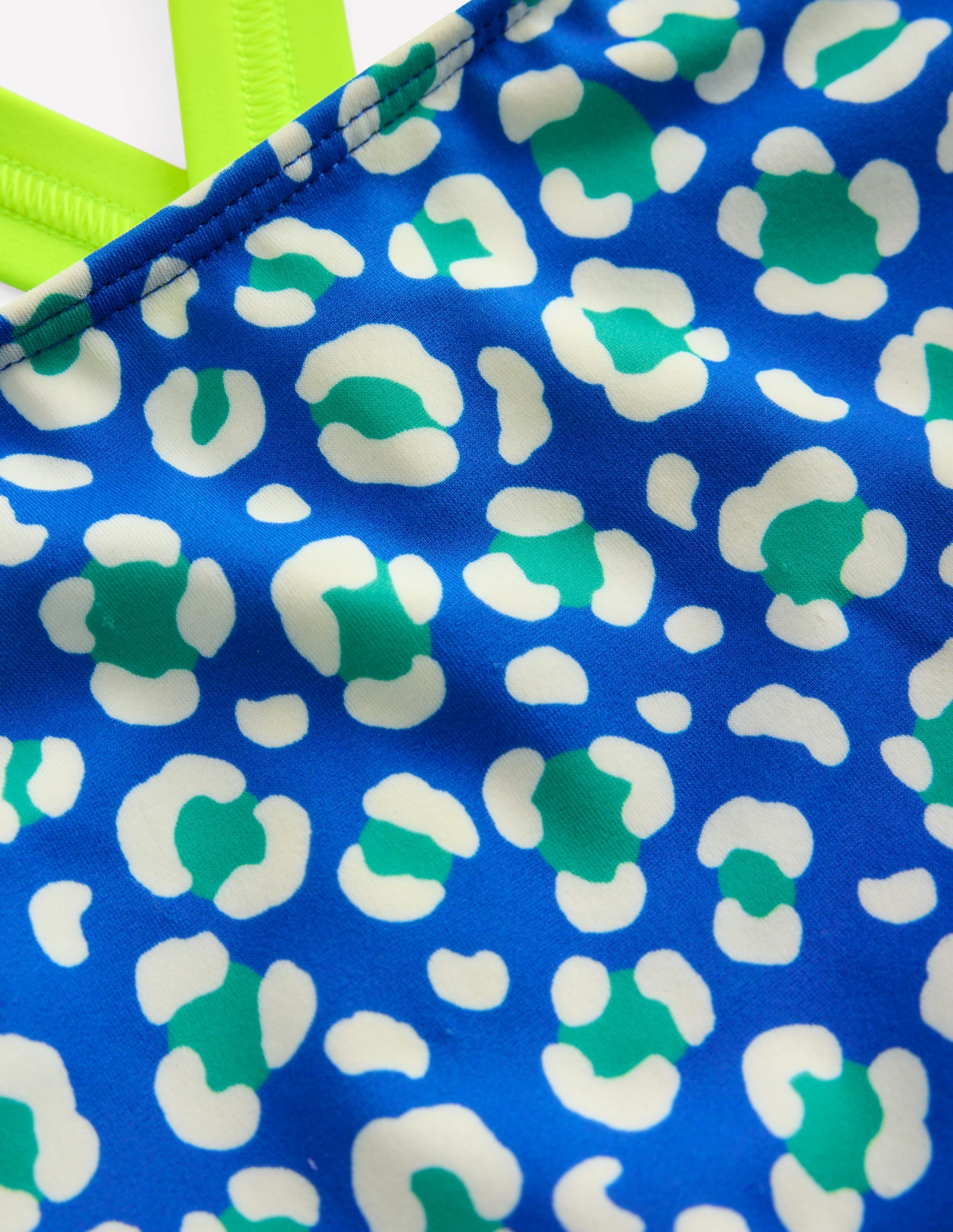 Top de tankini croisé dans le dos-Léopard aigue-marine - Image 3