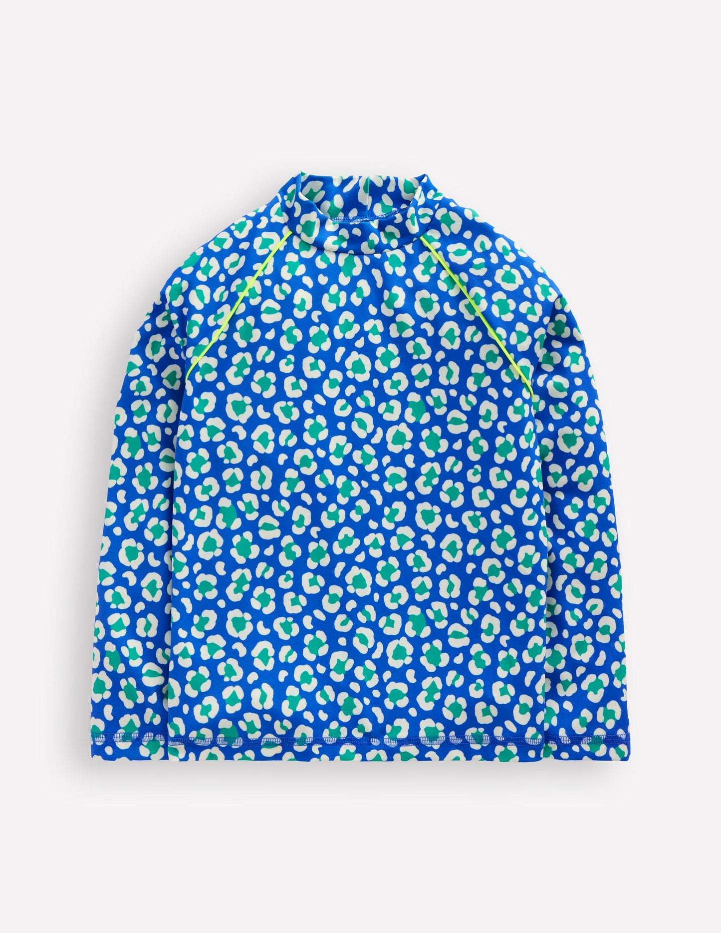 Gemustertes Badeshirt mit Sonnenschutz-Aquamarin Leopard