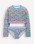 Kurzes Badeshirt-Set-Bunt Blumenbeet