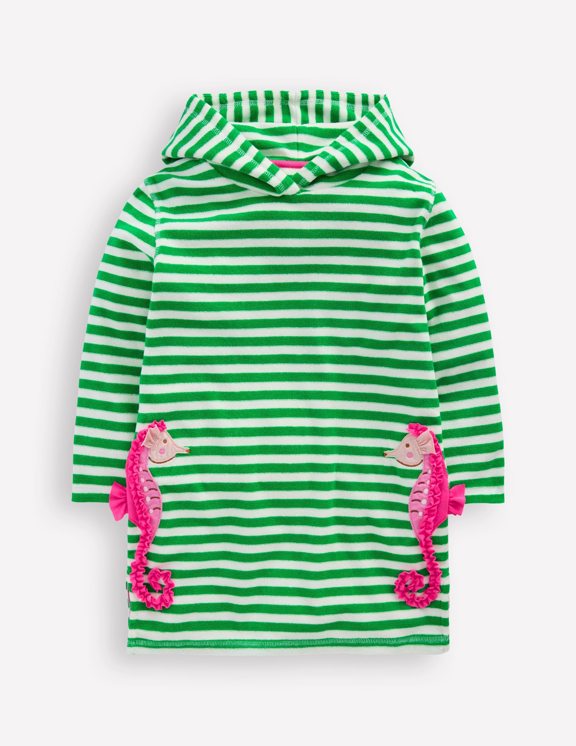 Poncho en éponge Mara-Rayé hippocampe vert - Image 1
