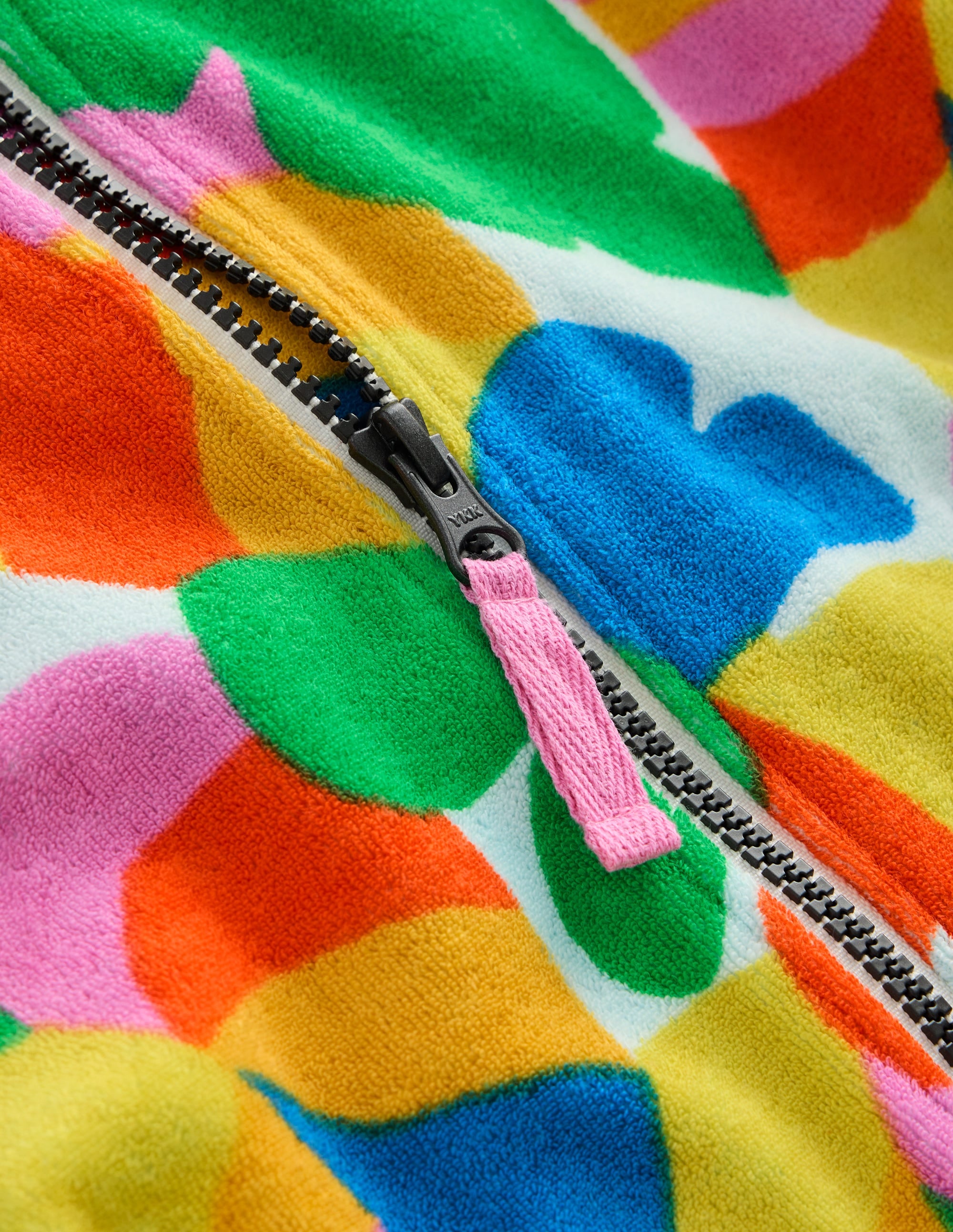 Romie Frottee-Badeponcho mit Reißverschluss-Bunt Abstrakt Palme - Image 3